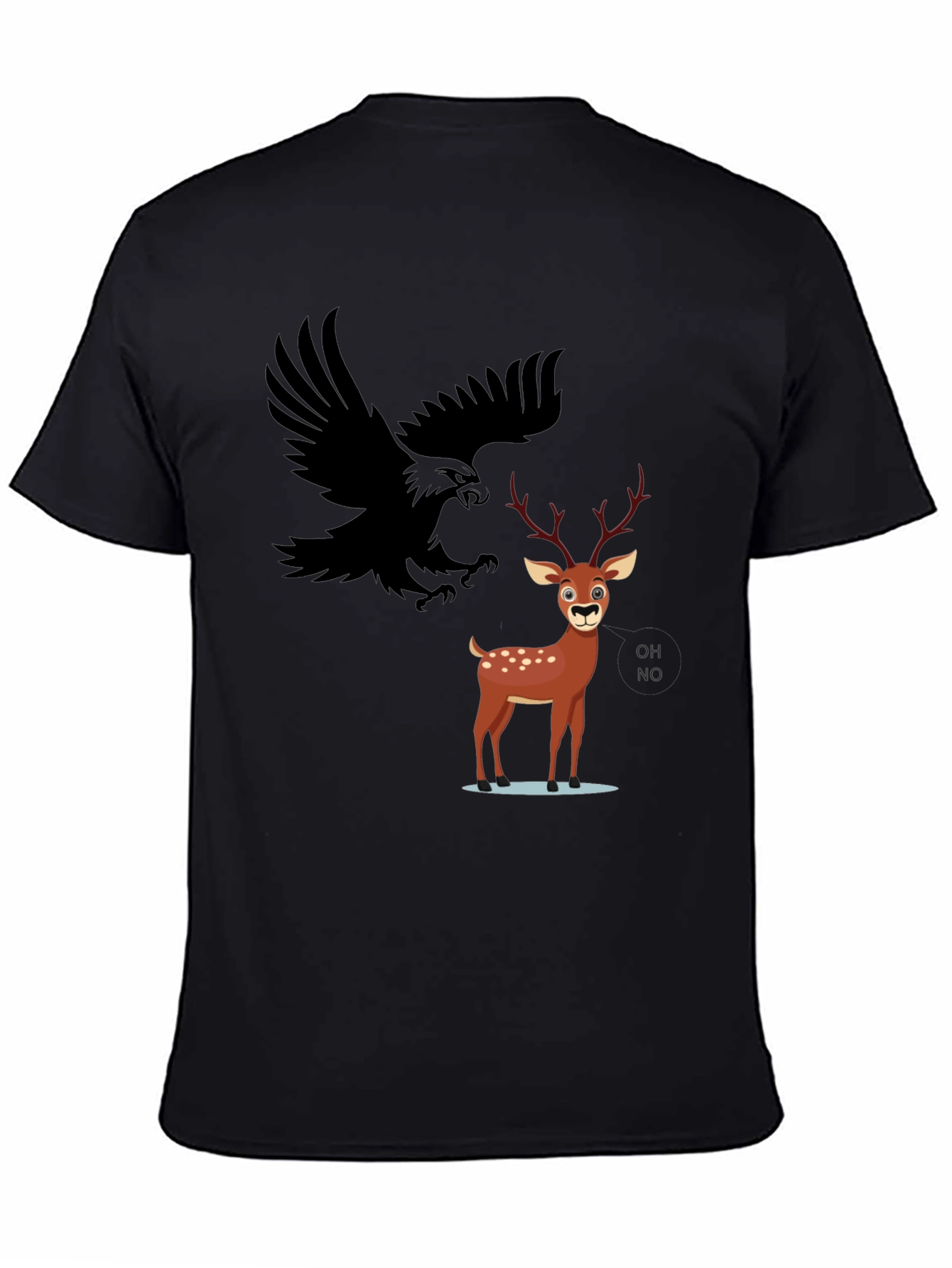 Eagle and Deer Graphic Tee - Black