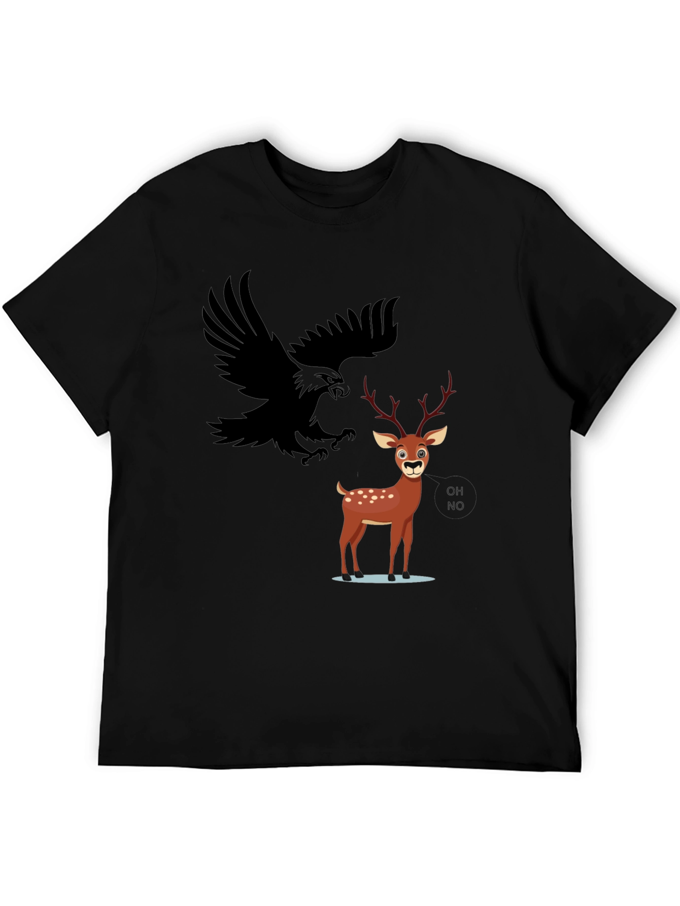 Eagle and Deer Graphic Tee - Black