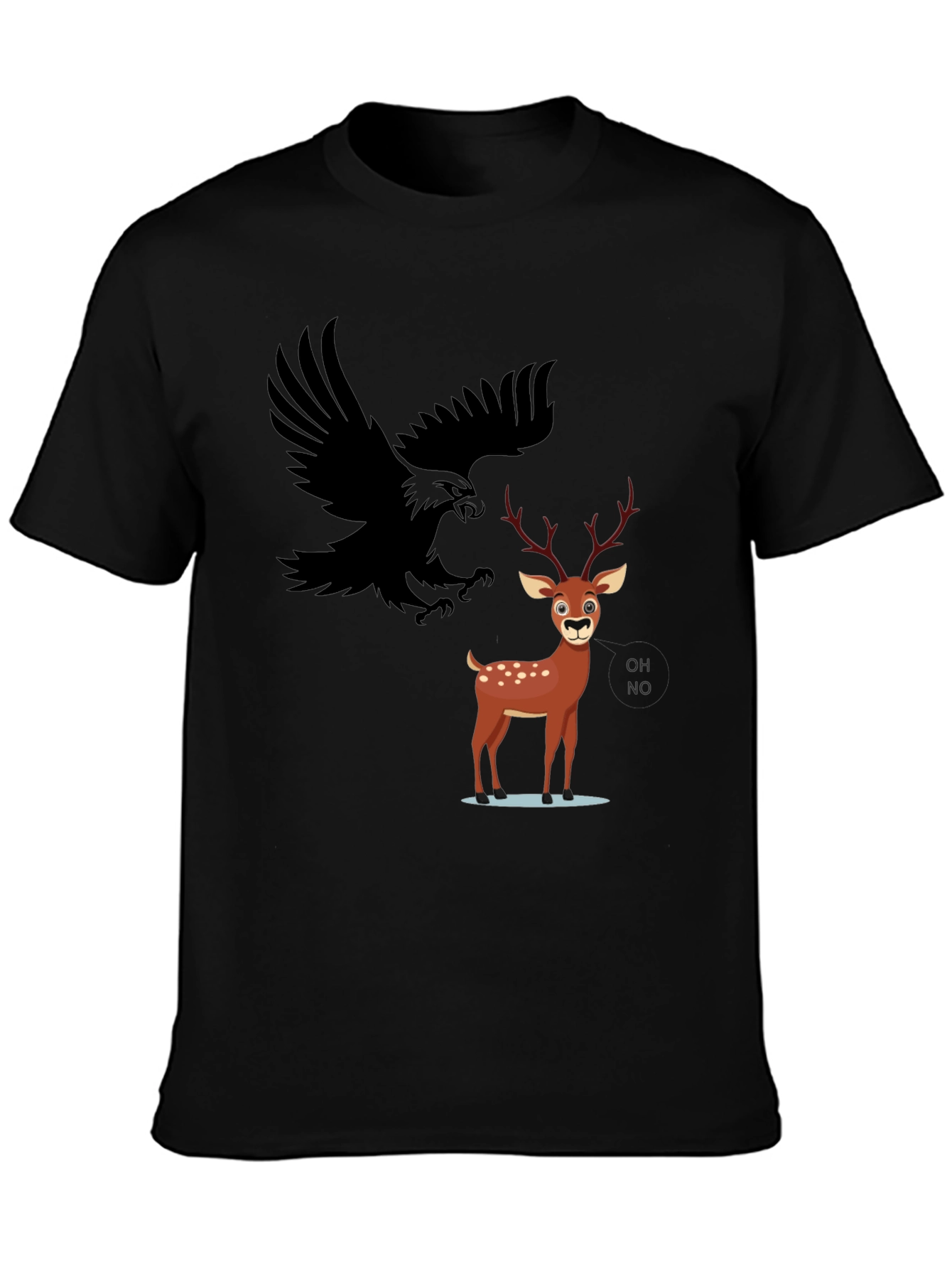 Eagle and Deer Graphic Tee - Black
