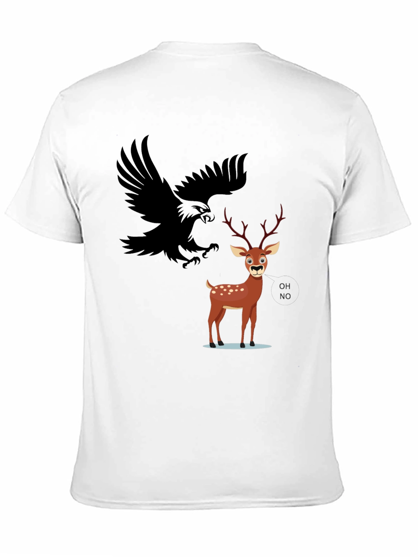 Eagle and Deer Graphic Tee - Black