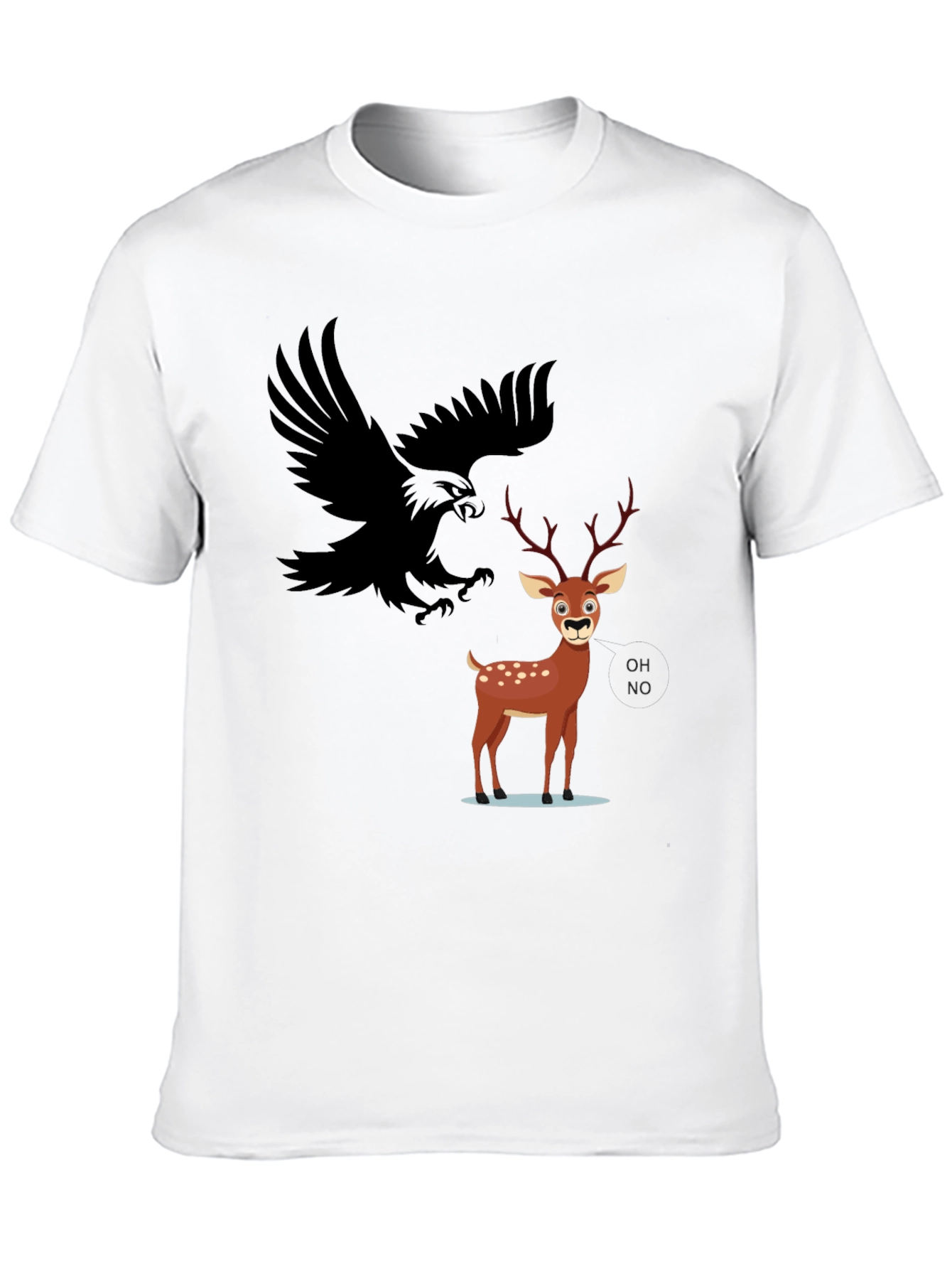 Eagle and Deer Graphic Tee - Black