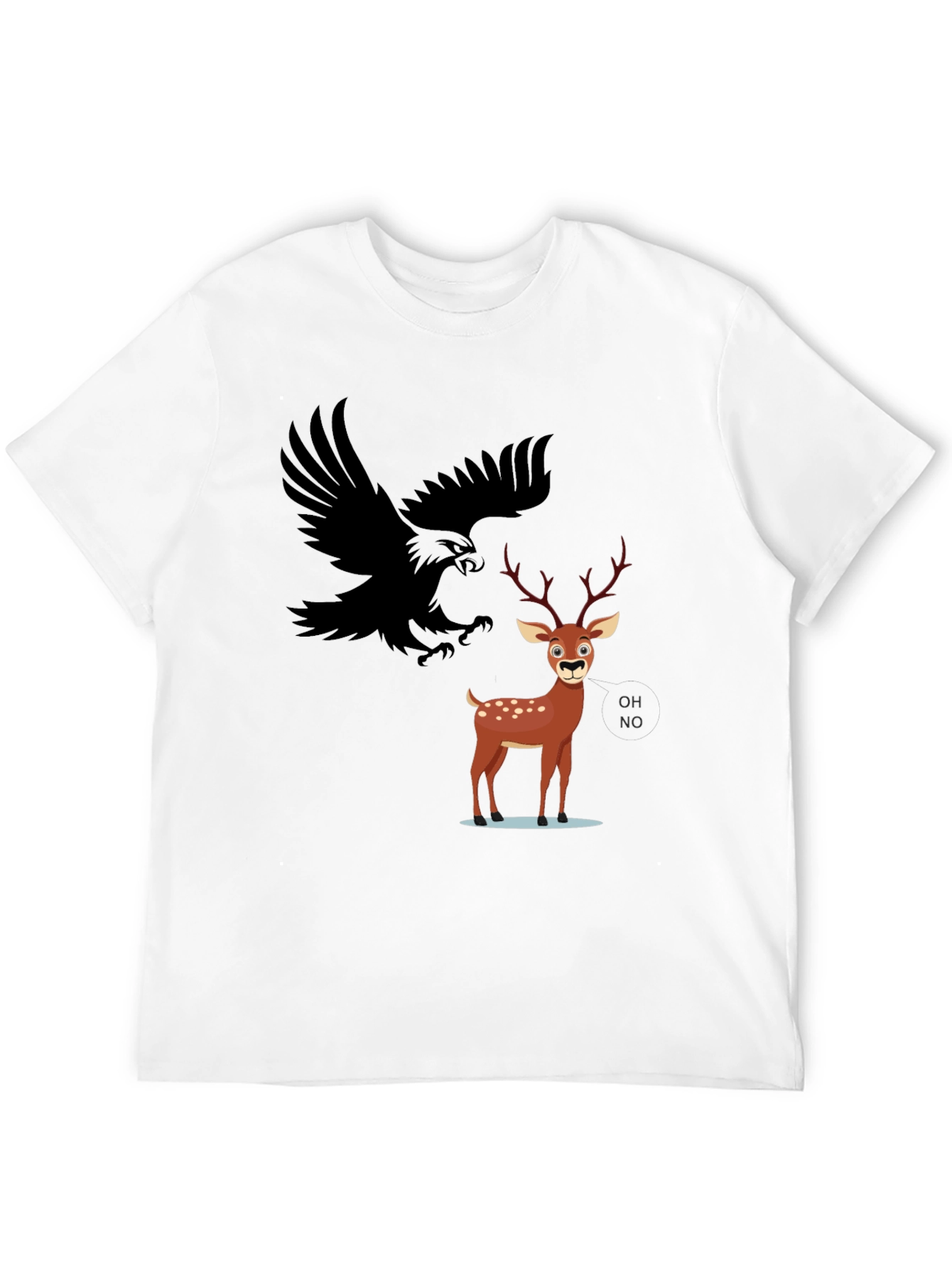 Eagle and Deer Graphic Tee - Black