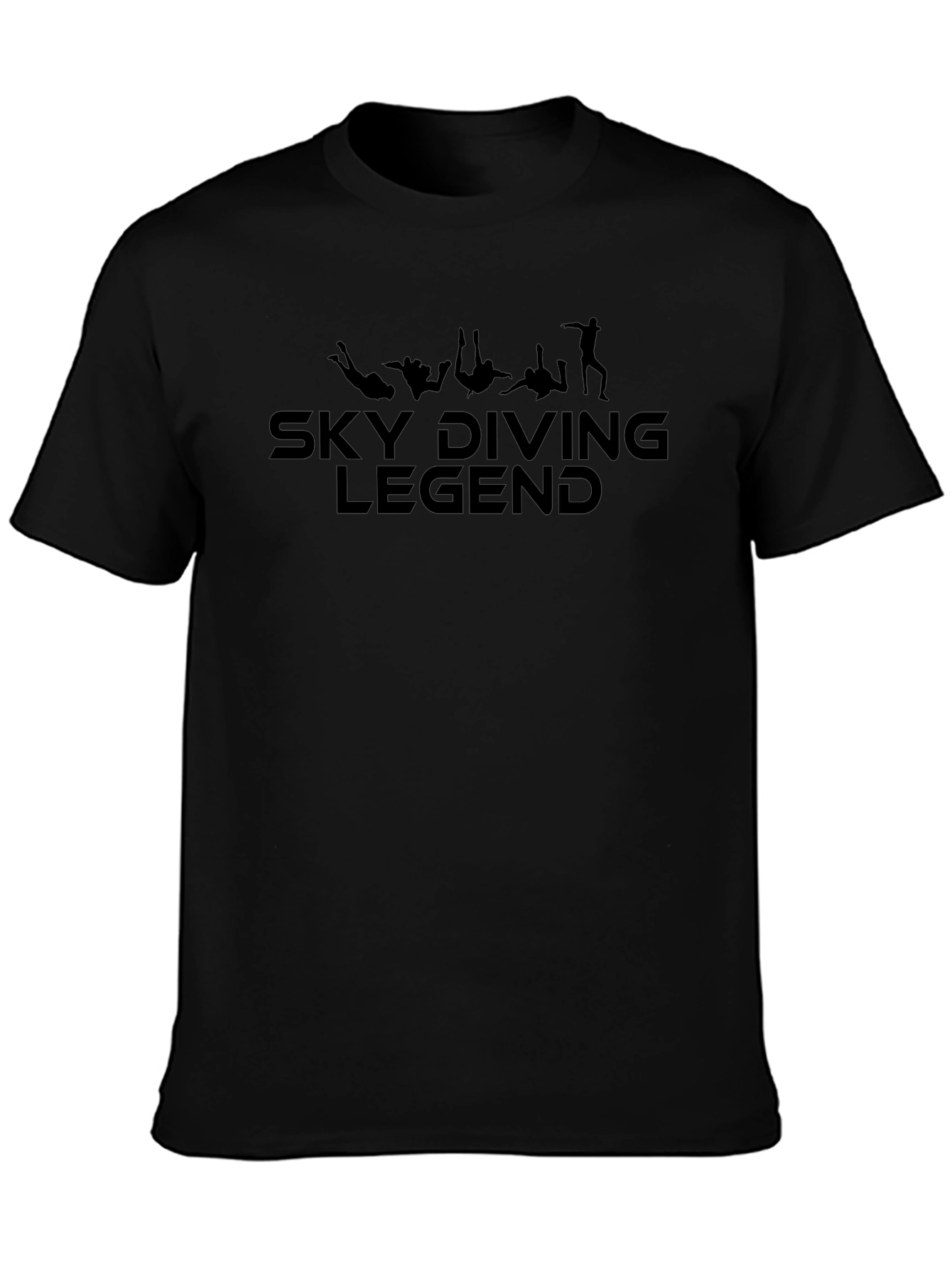 Skydiving Legend Black Graphic T-Shirt