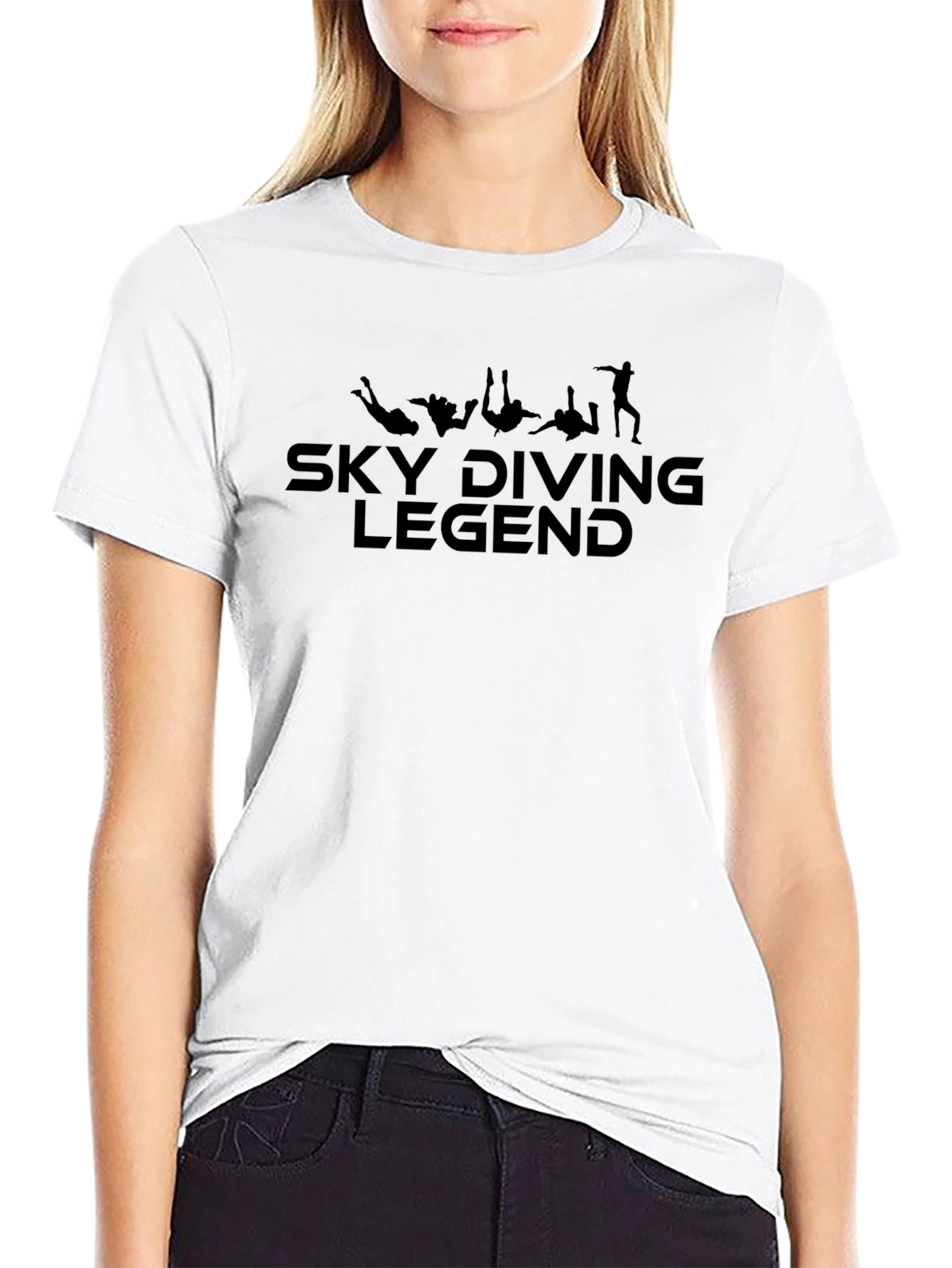 Skydiving Legend Black Graphic T-Shirt