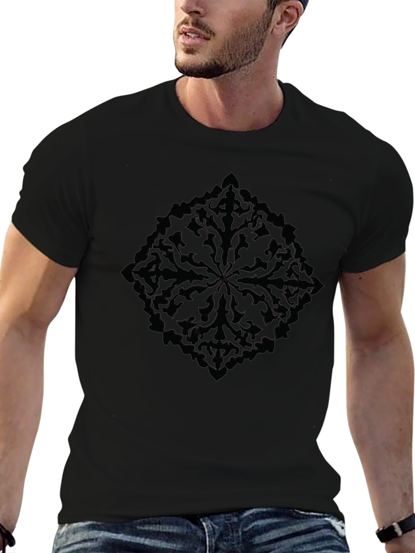 Stylish Black Graphic Tee for Men