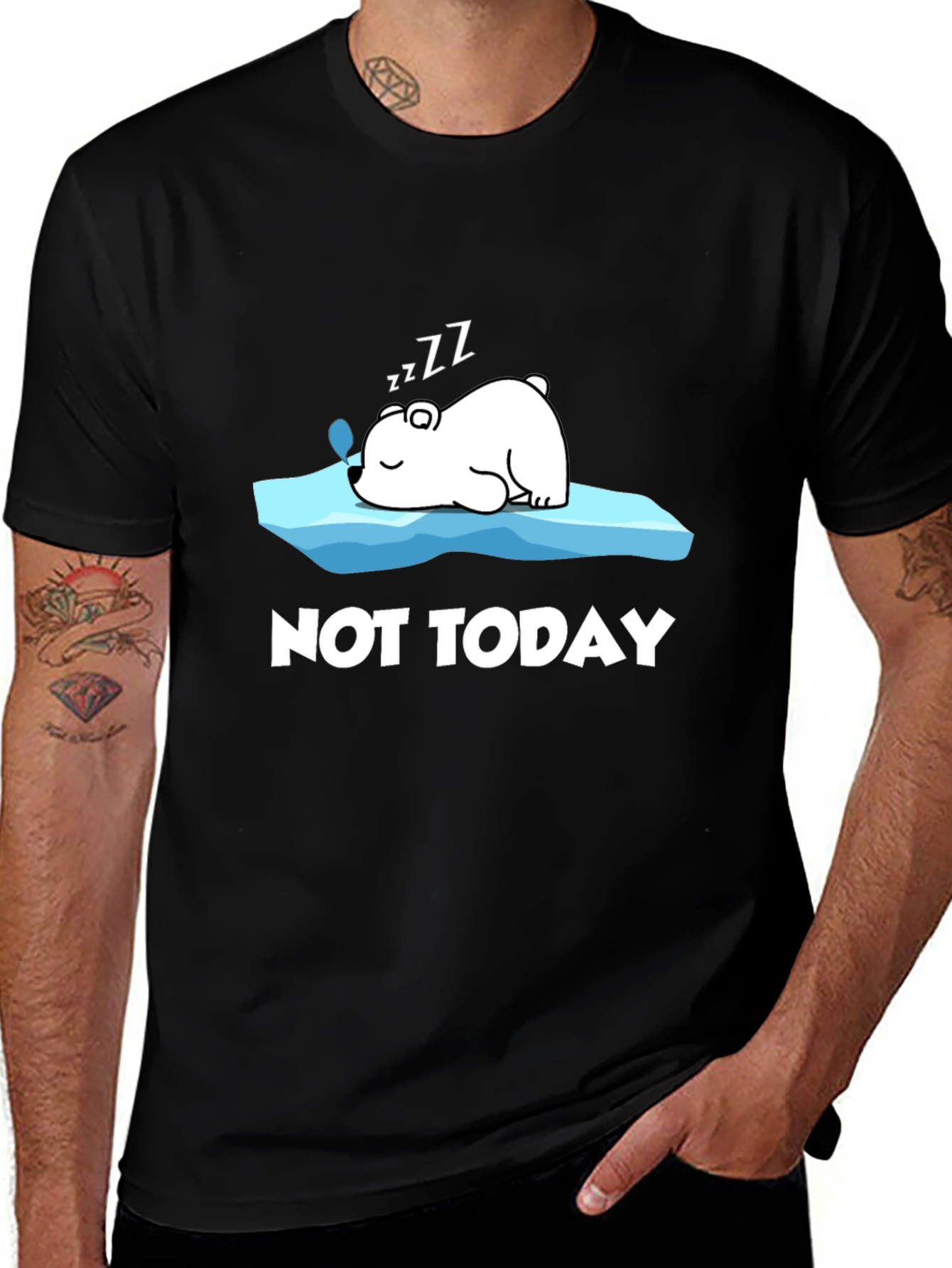 Not Today T-Shirt: Sleeping Polar Bear Graphic Tee