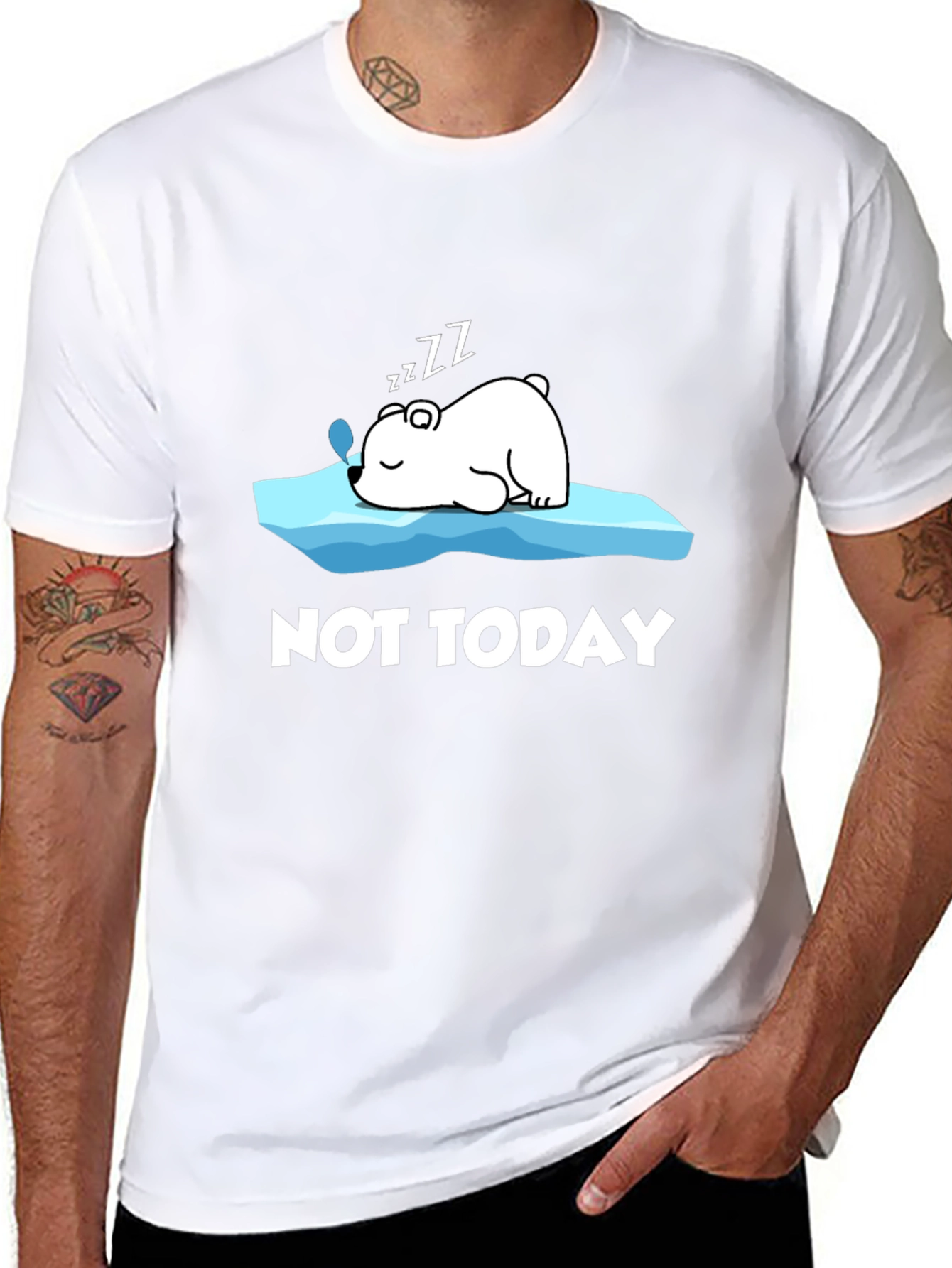 Not Today T-Shirt: Sleeping Polar Bear Graphic Tee
