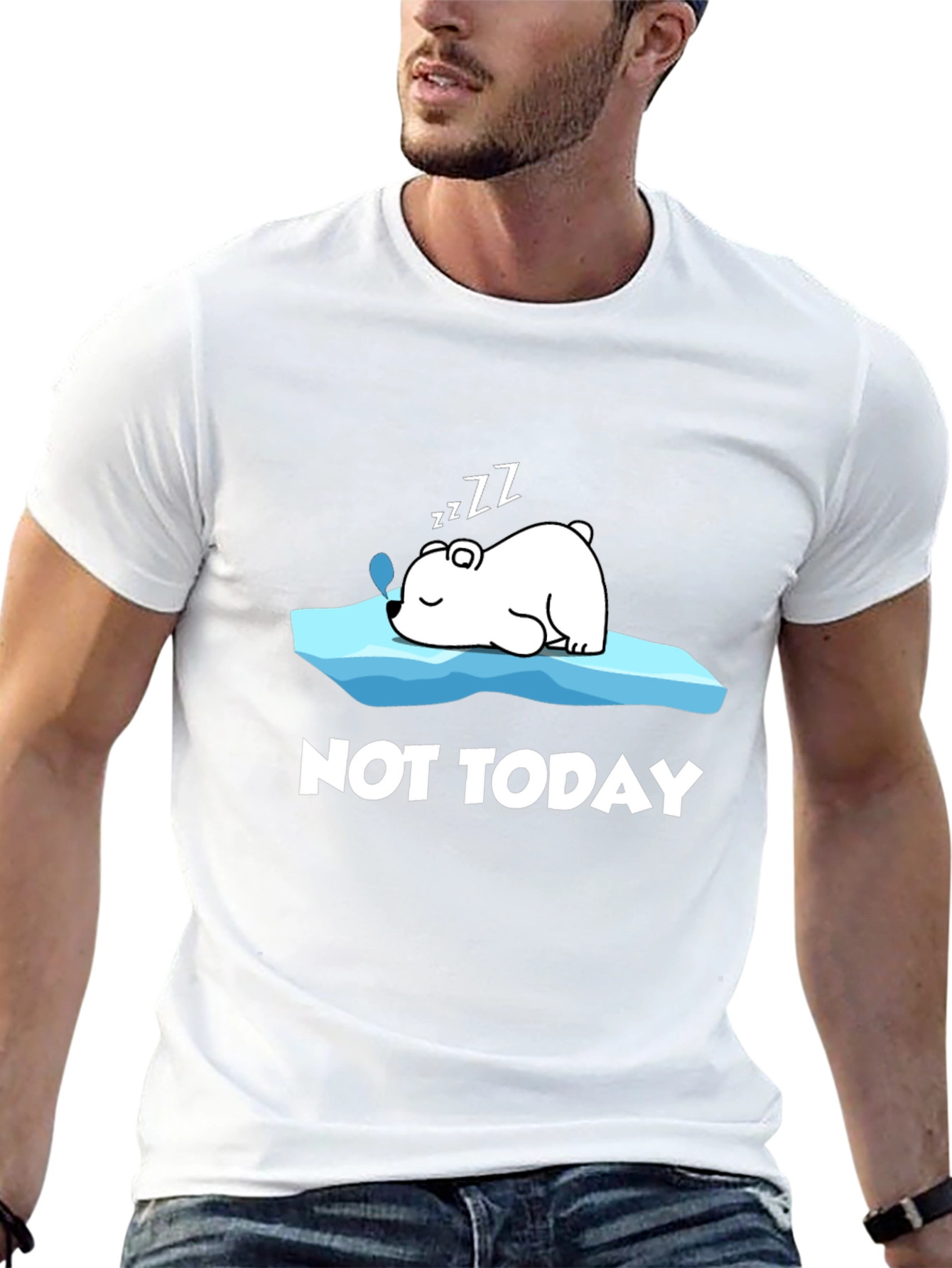 Not Today T-Shirt: Sleeping Polar Bear Graphic Tee