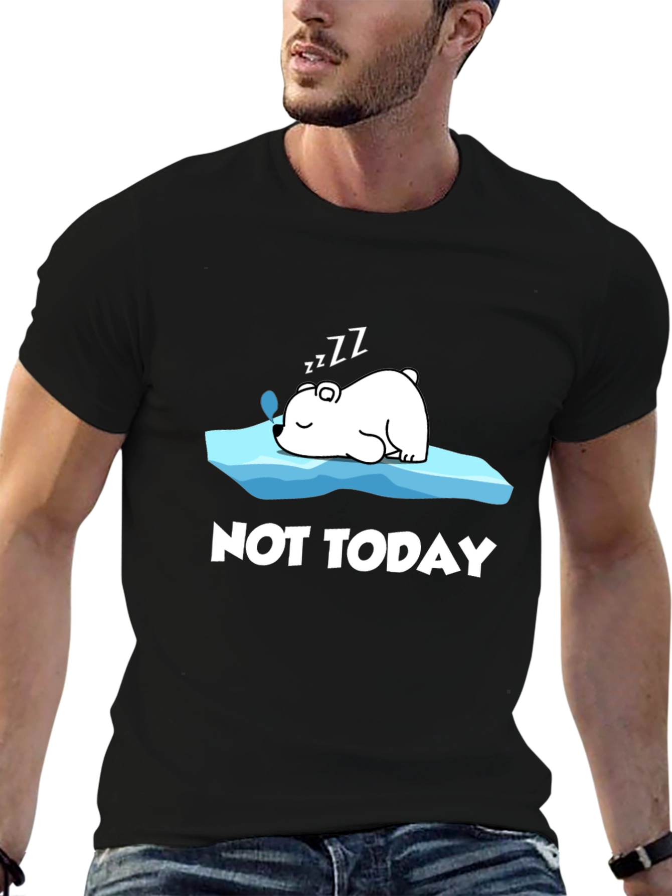 Not Today T-Shirt: Sleeping Polar Bear Graphic Tee