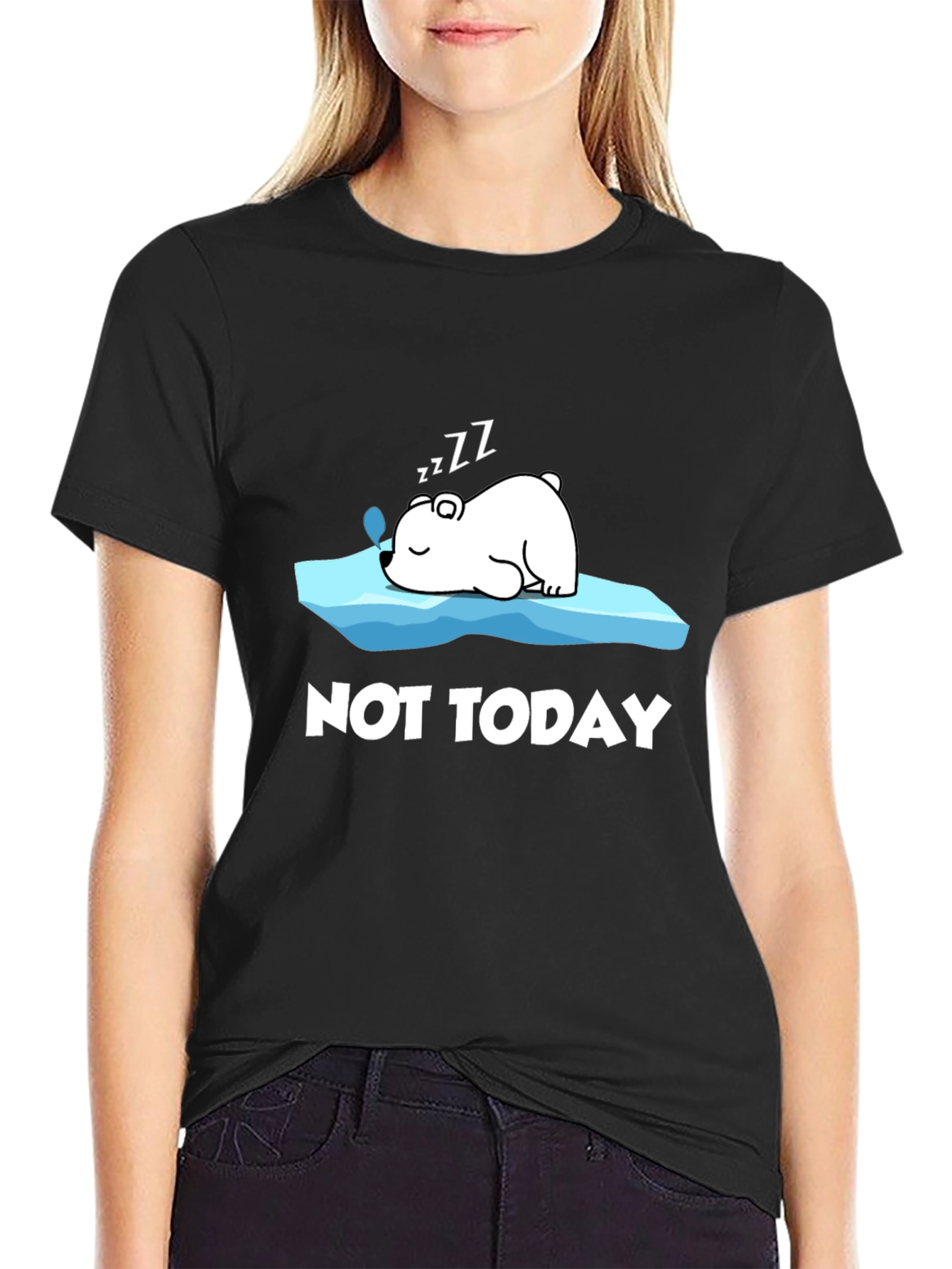 Not Today T-Shirt: Sleeping Polar Bear Graphic Tee
