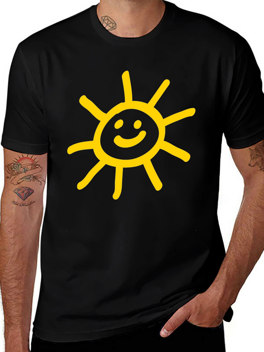 Sunny Graphic Tee - Black Cotton Casual Shirt