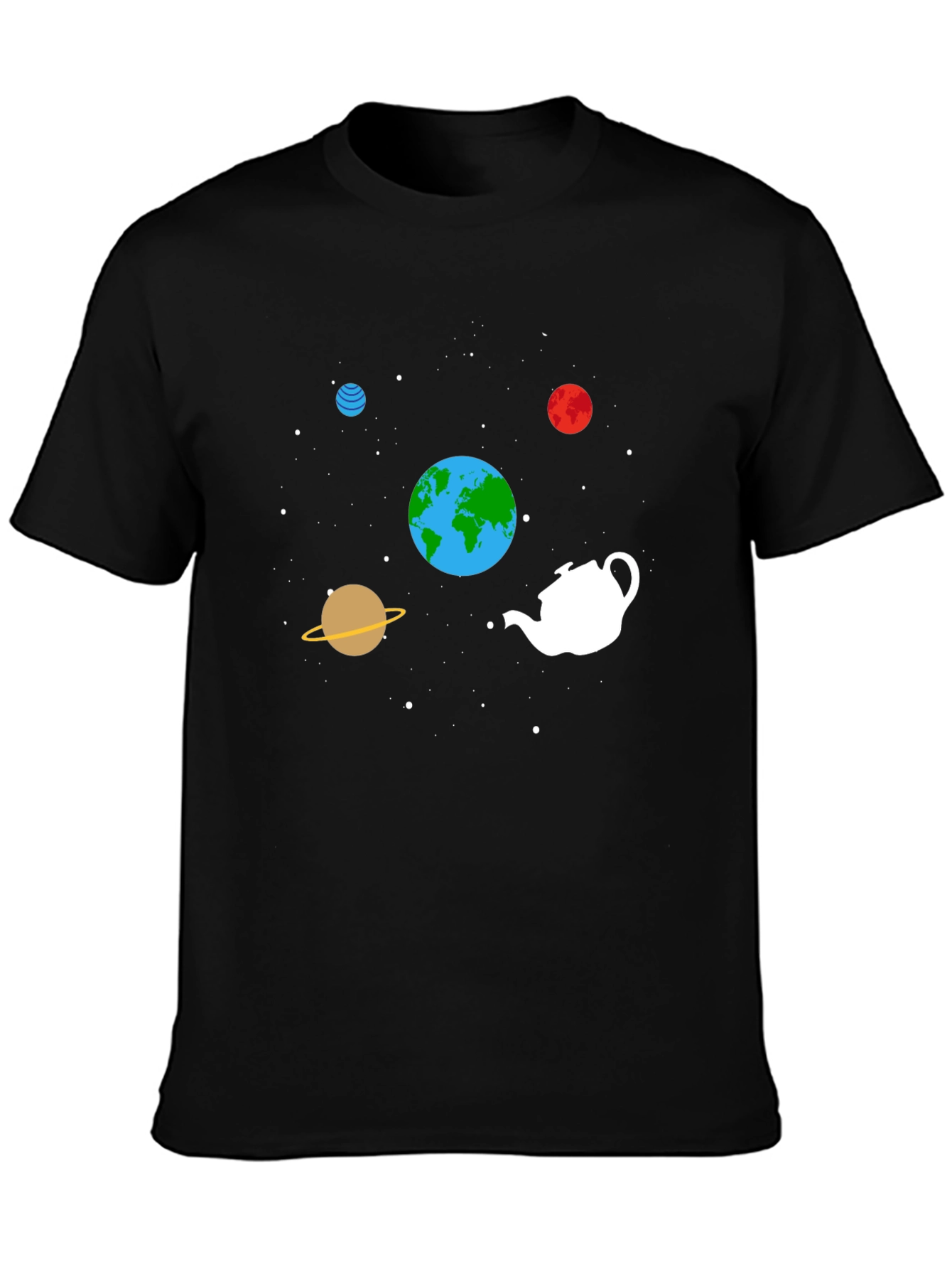 Cosmic Teapot Graphic Tee - Black