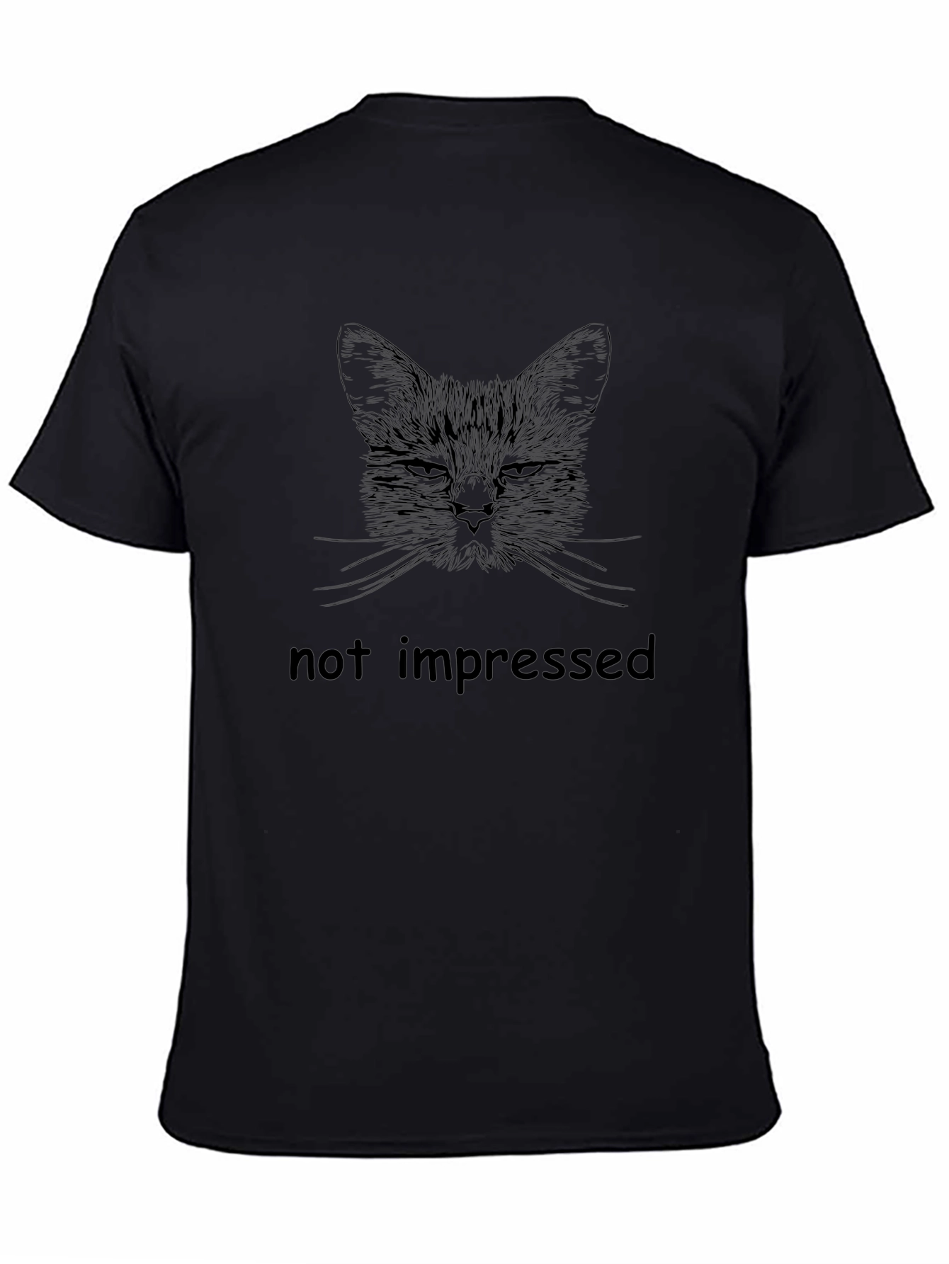 Unimpressed Cat Graphic Tee - Mens Black T-Shirt