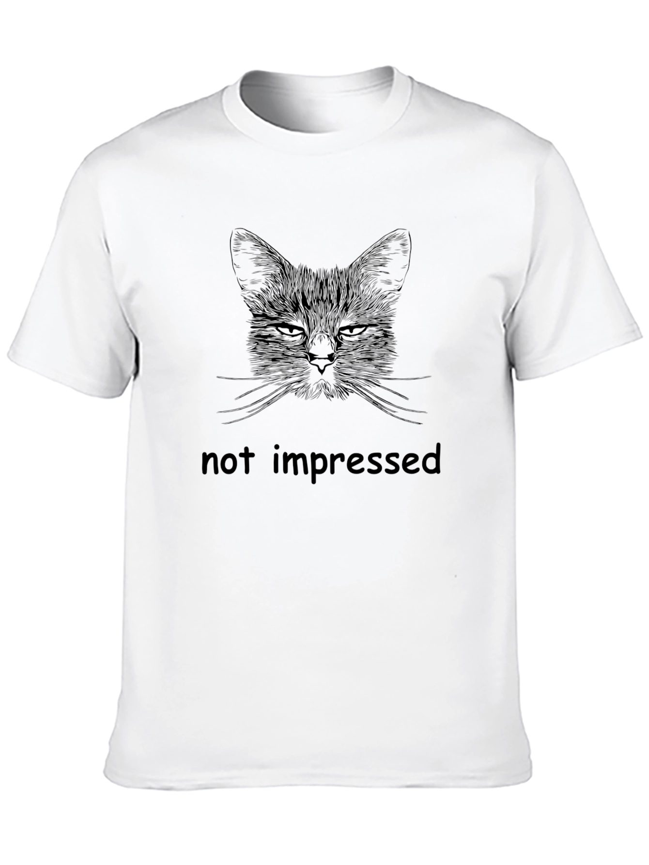 Unimpressed Cat Graphic Tee - Mens Black T-Shirt