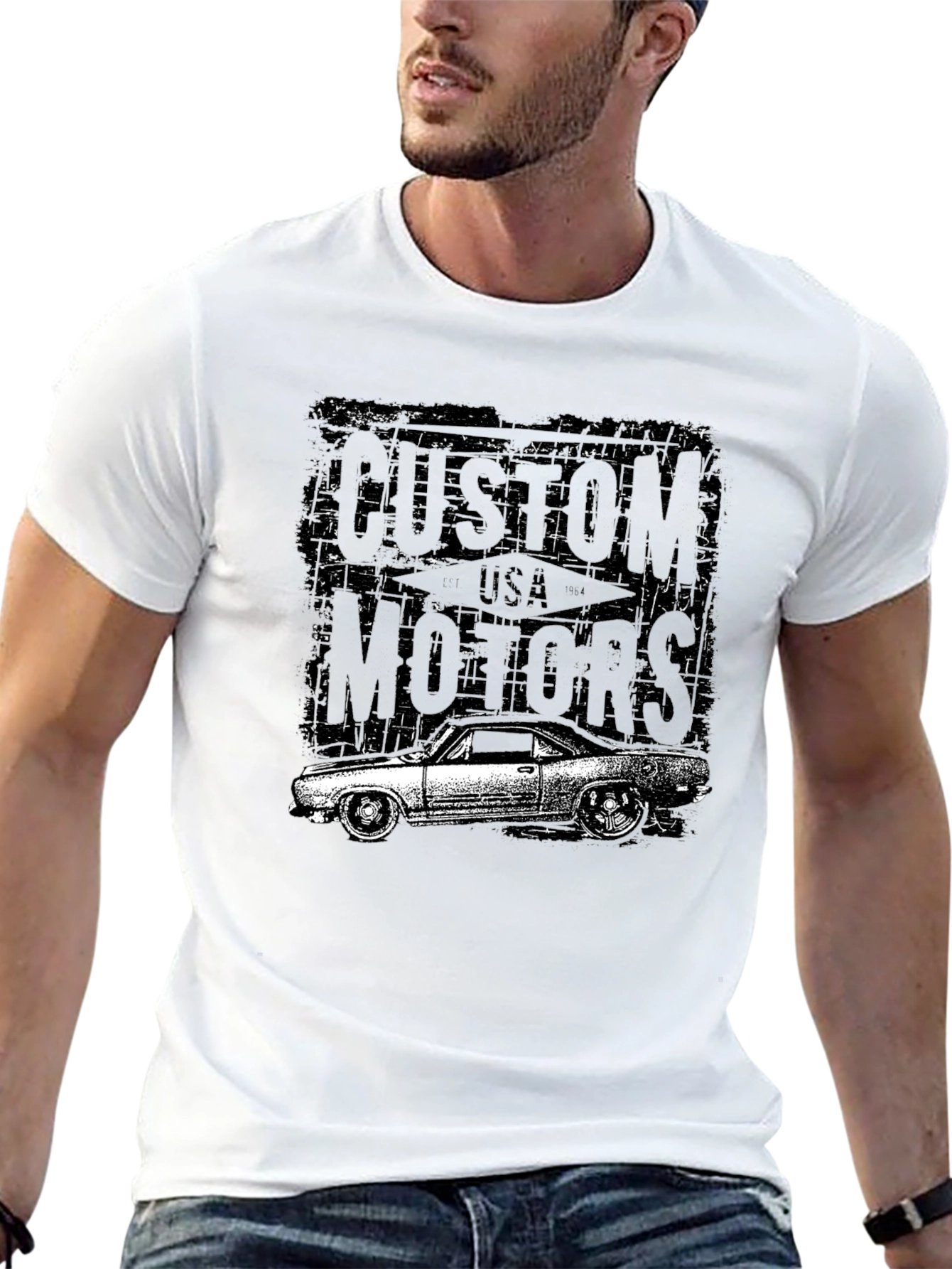 Custom Motors Black Graphic T-Shirt