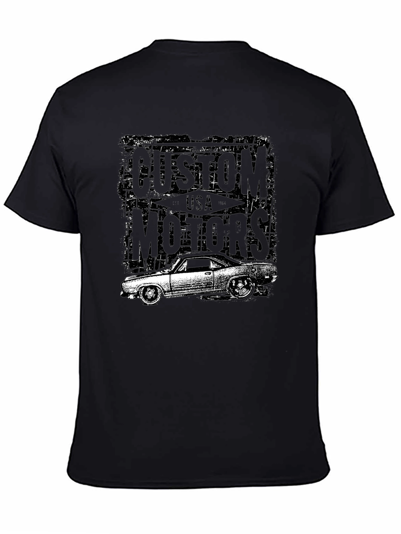Custom Motors Black Graphic T-Shirt