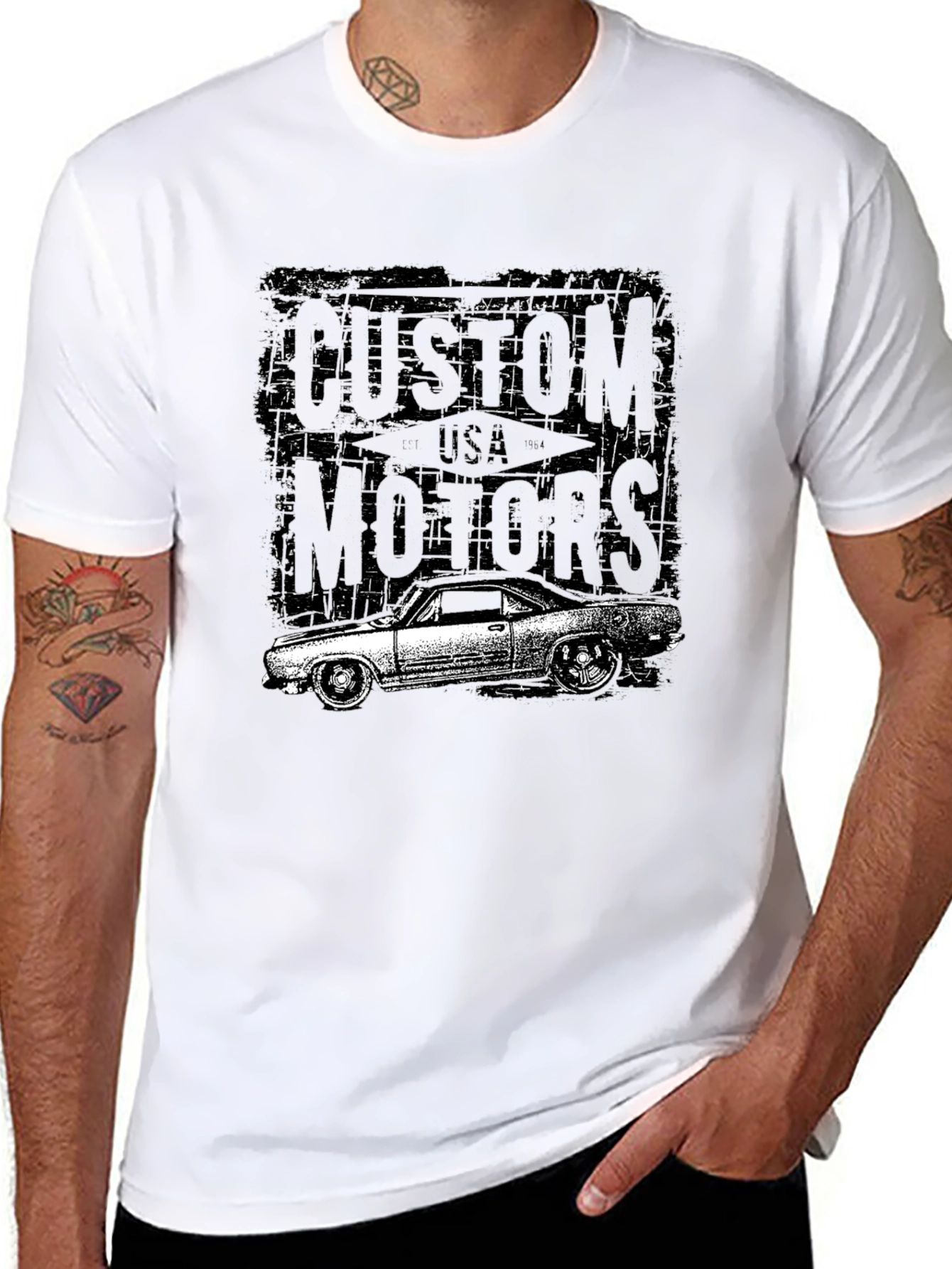 Custom Motors Black Graphic T-Shirt