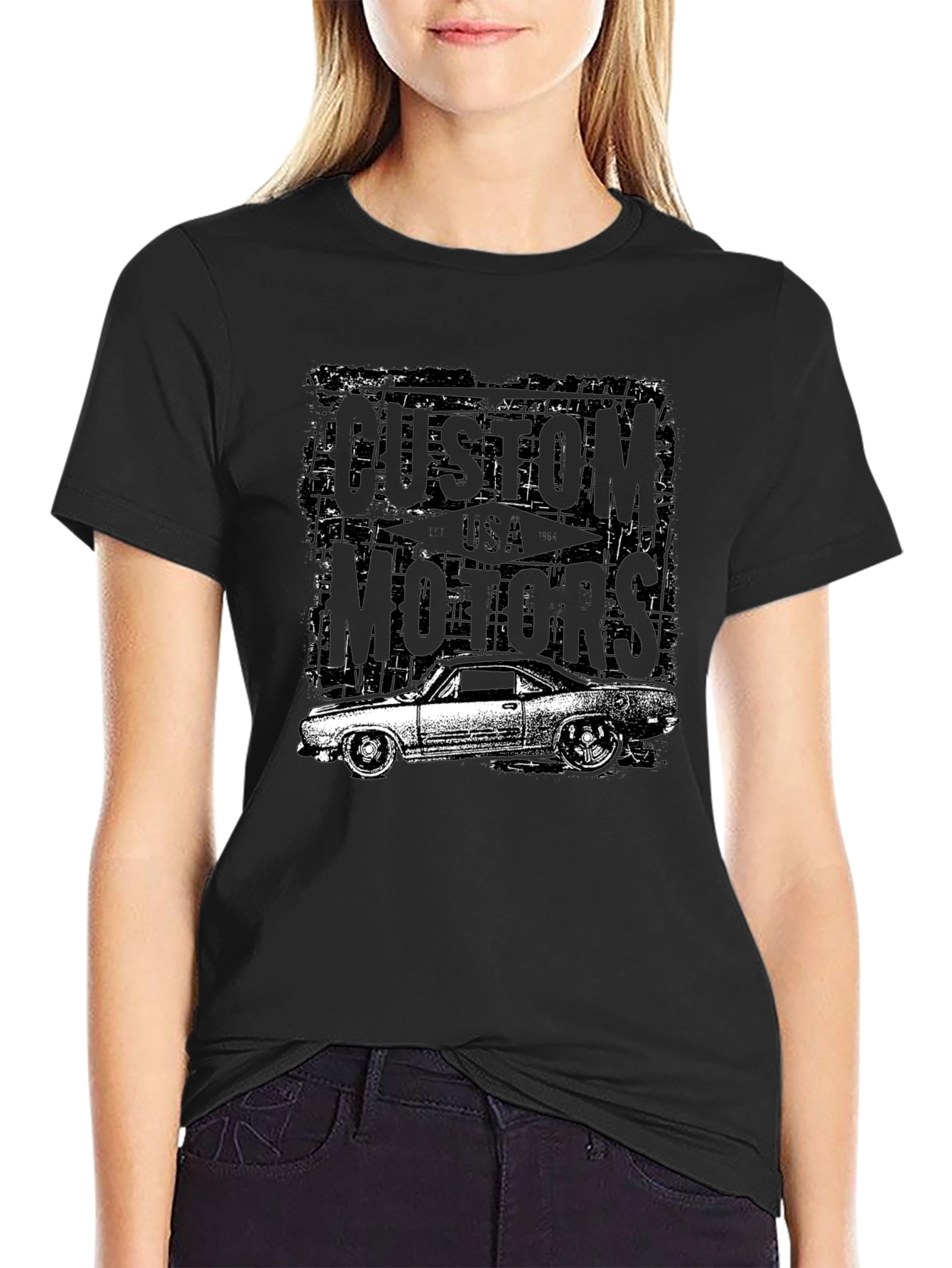 Custom Motors Black Graphic T-Shirt