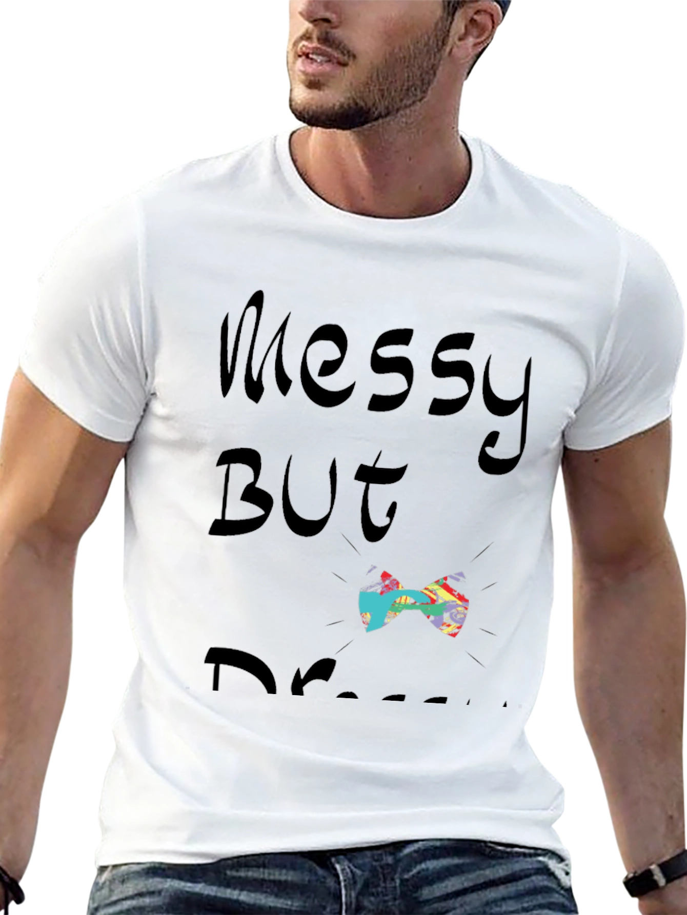 Messy But Dressed Bow Tie Graphic T-Shirt