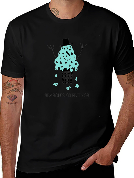 Melting Snowman Seasons Greetings Graphic Tee