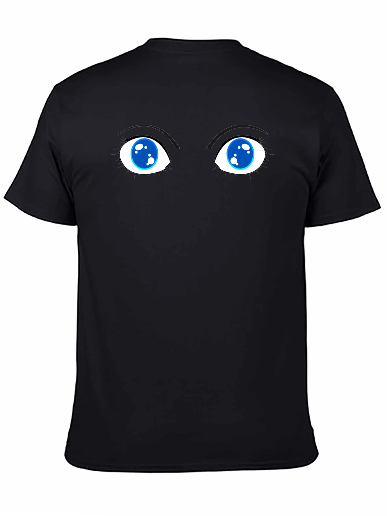 Whimsical Eyes Graphic Tee - Black Cotton Blend
