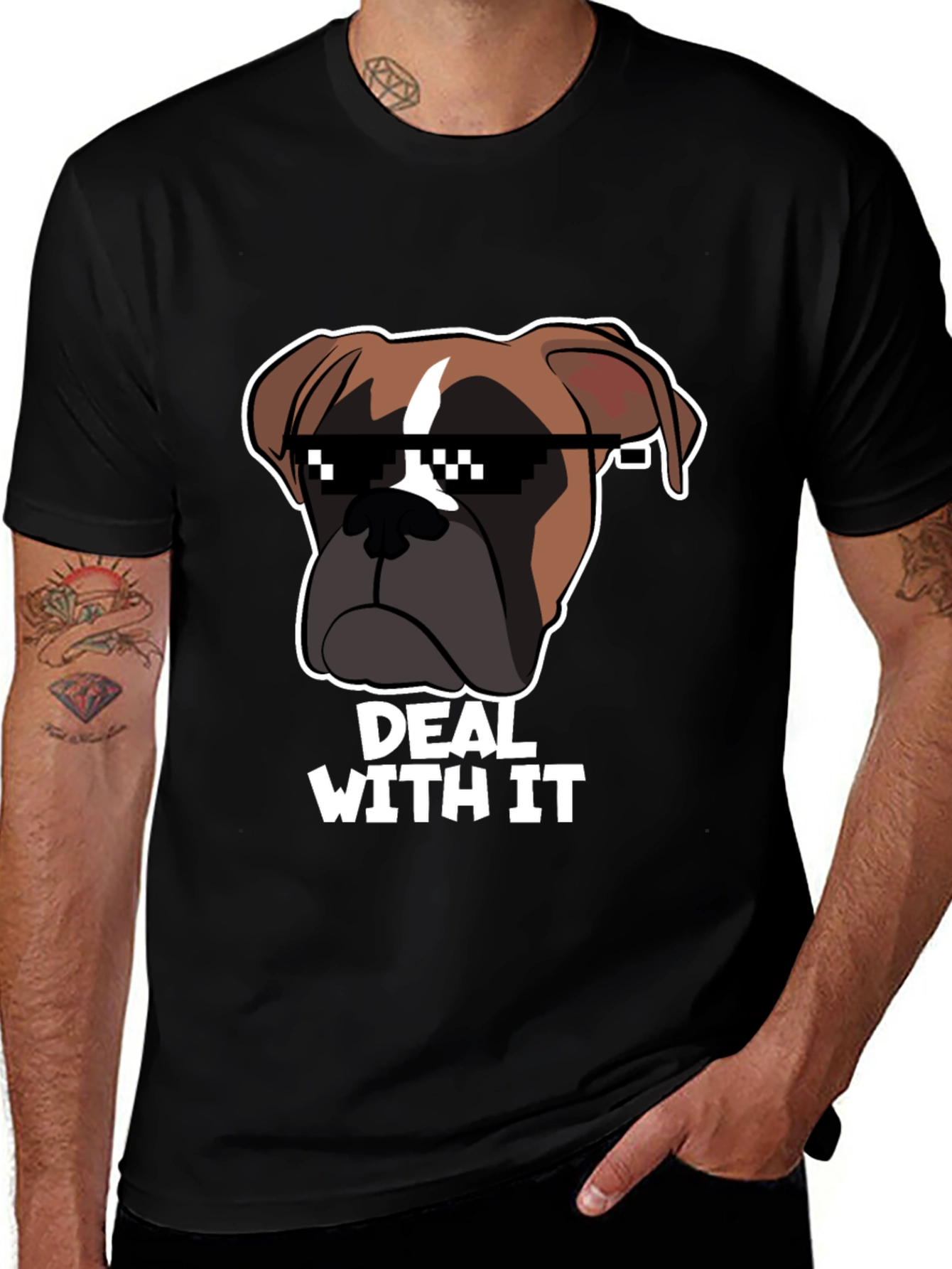 Deal With It Dog T-Shirt | Funny Dog Meme Tee | Cool Dog Graphic Shirt | Dog Lover Gift | Free Shipping $50+