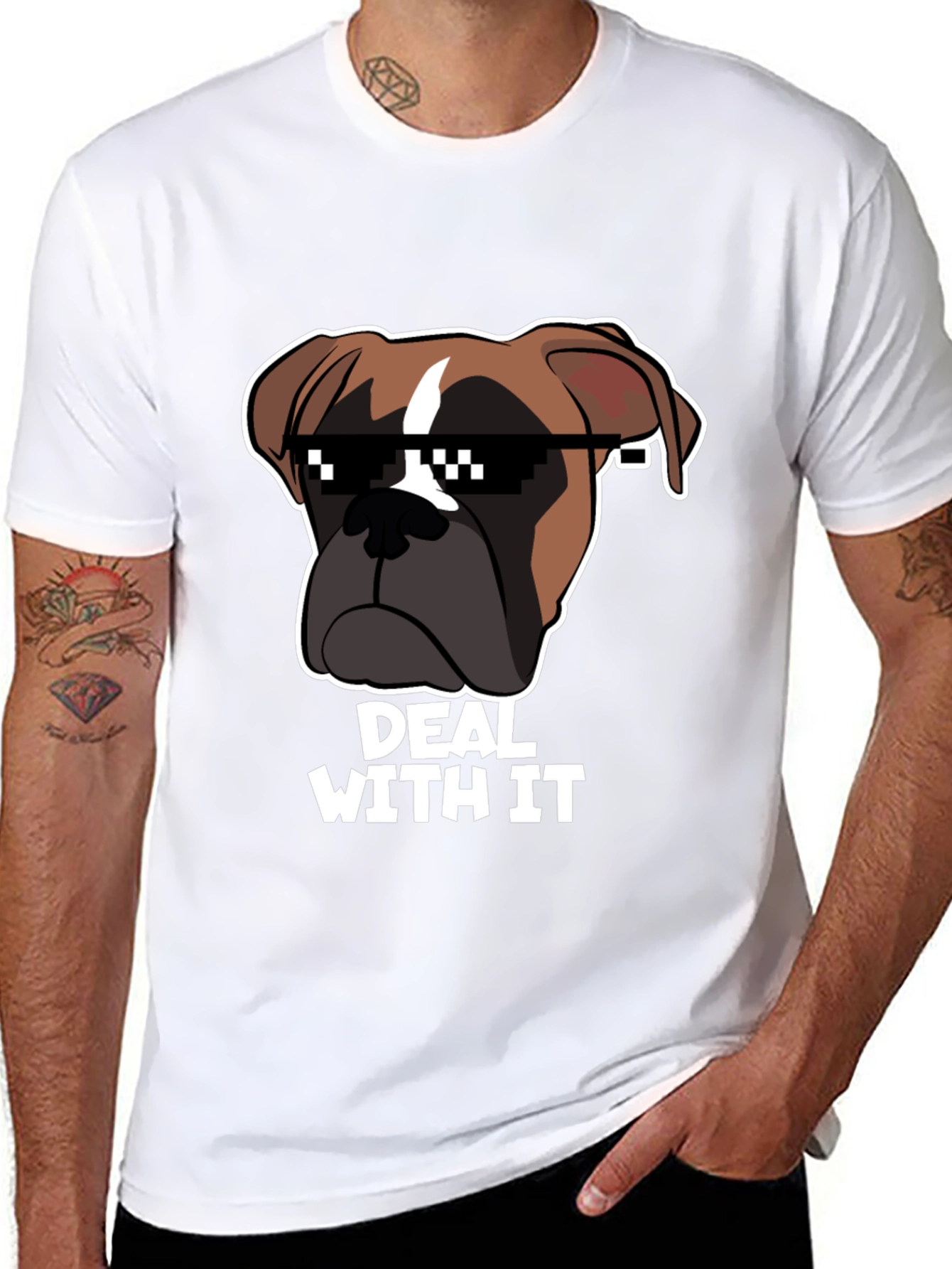 Deal With It Dog T-Shirt | Funny Dog Meme Tee | Cool Dog Graphic Shirt | Dog Lover Gift | Free Shipping $50+