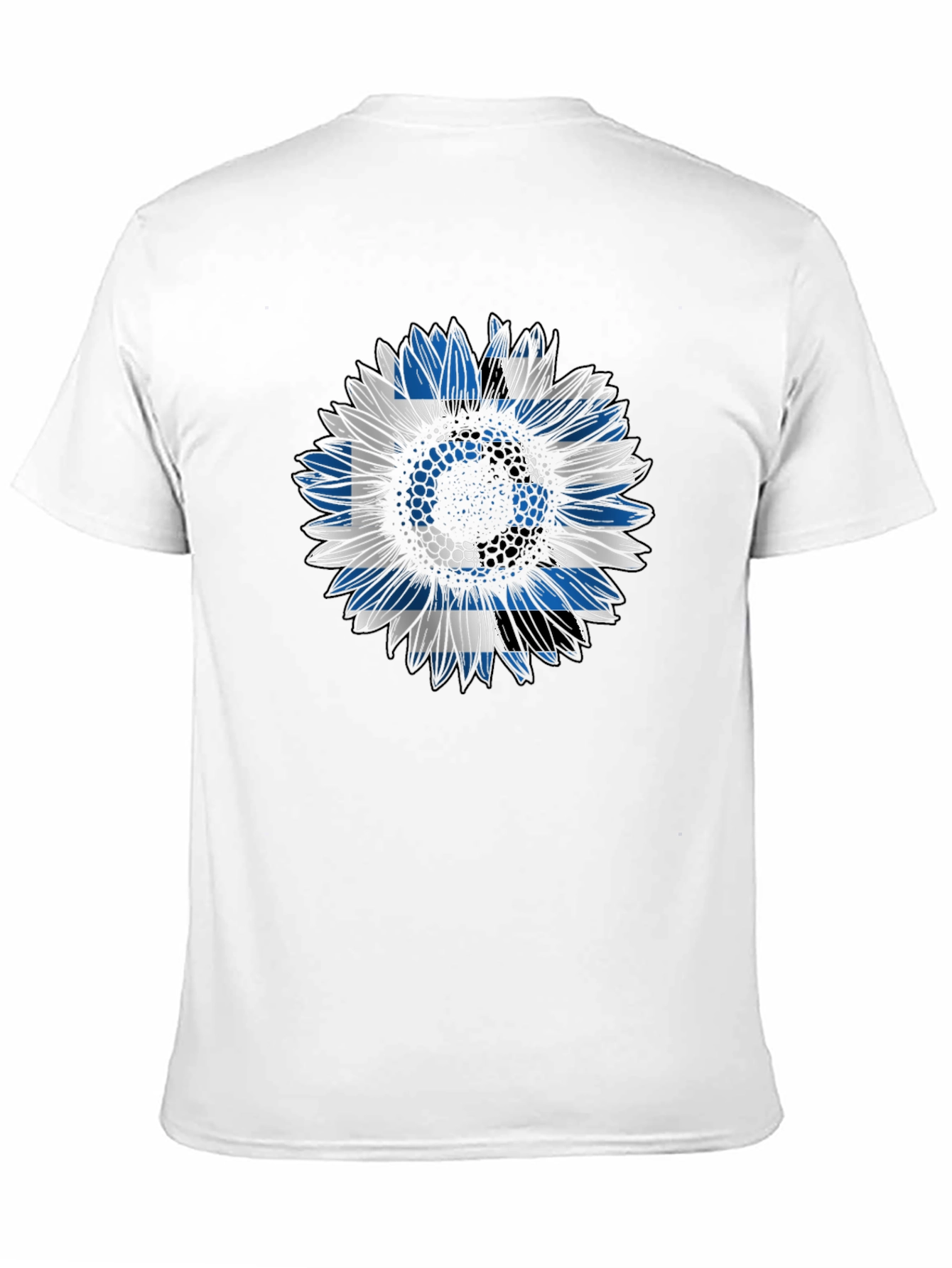 Greek Flag Sunflower Graphic Tee