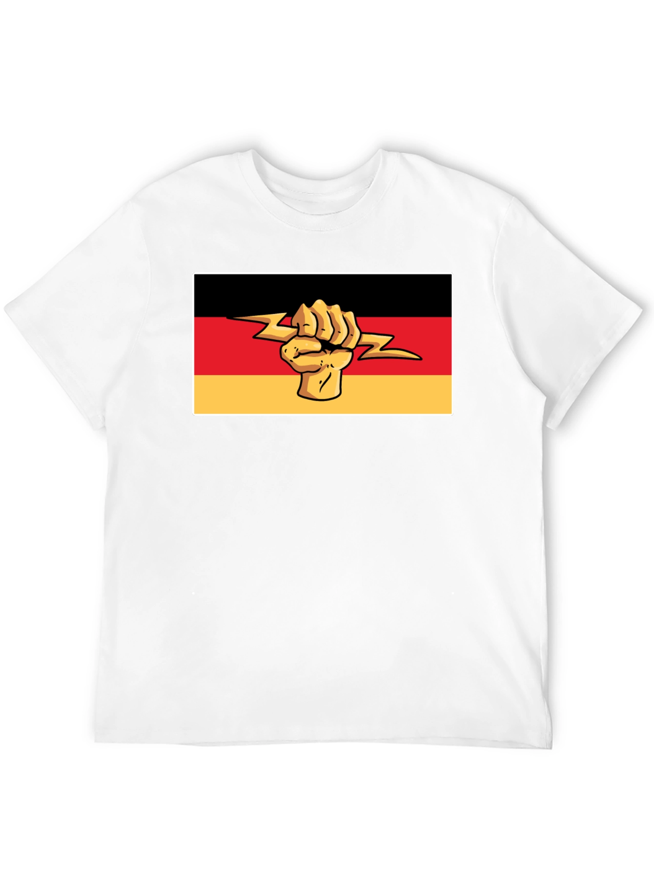 German Flag Fist Lightning Bolt Graphic T-Shirt
