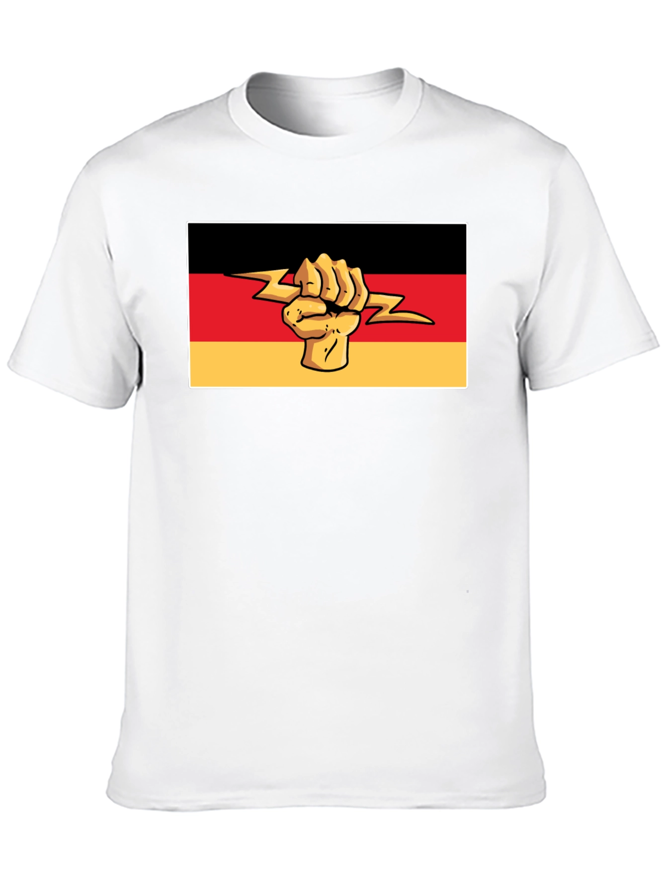 German Flag Fist Lightning Bolt Graphic T-Shirt