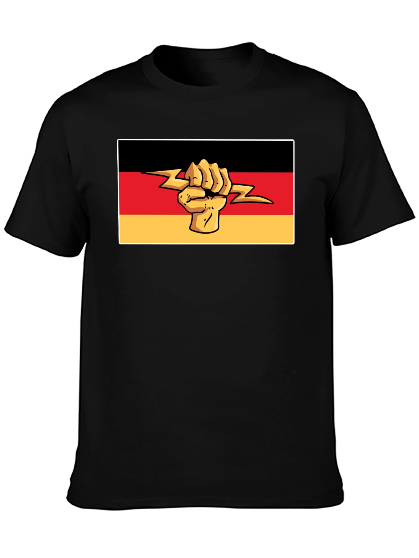 German Flag Fist Lightning Bolt Graphic T-Shirt
