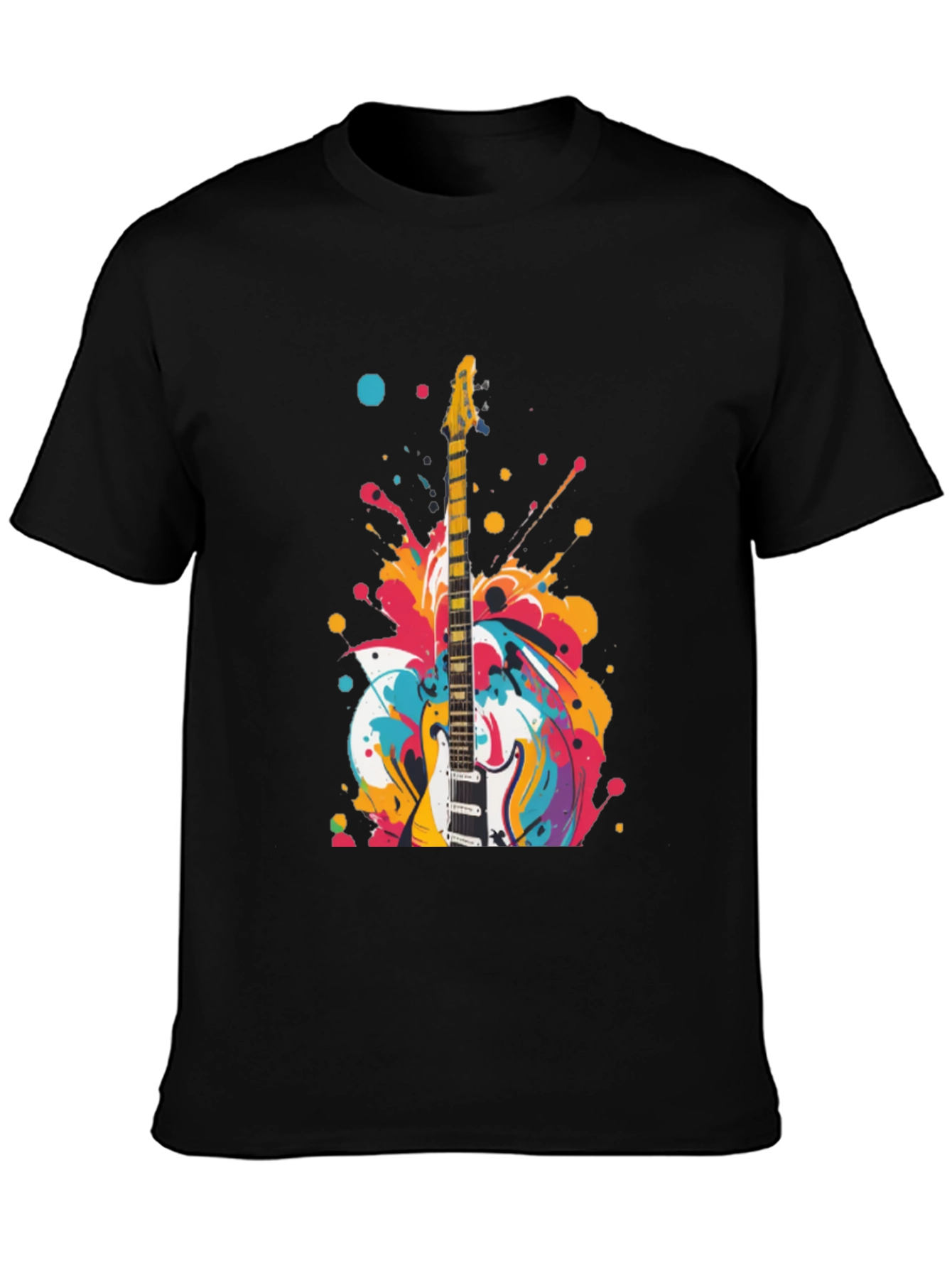 Electric Guitar Splash Graphic T-Shirt