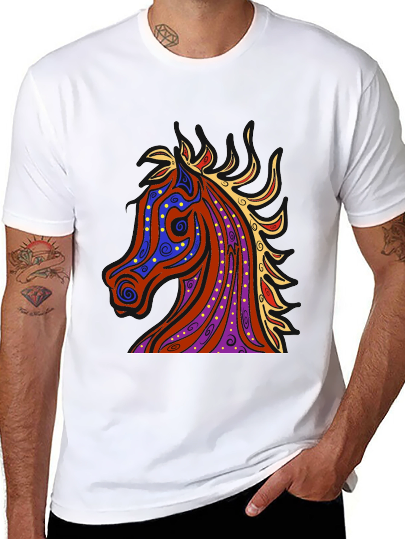 Horse Graphic Tee - Mens Black T-Shirt