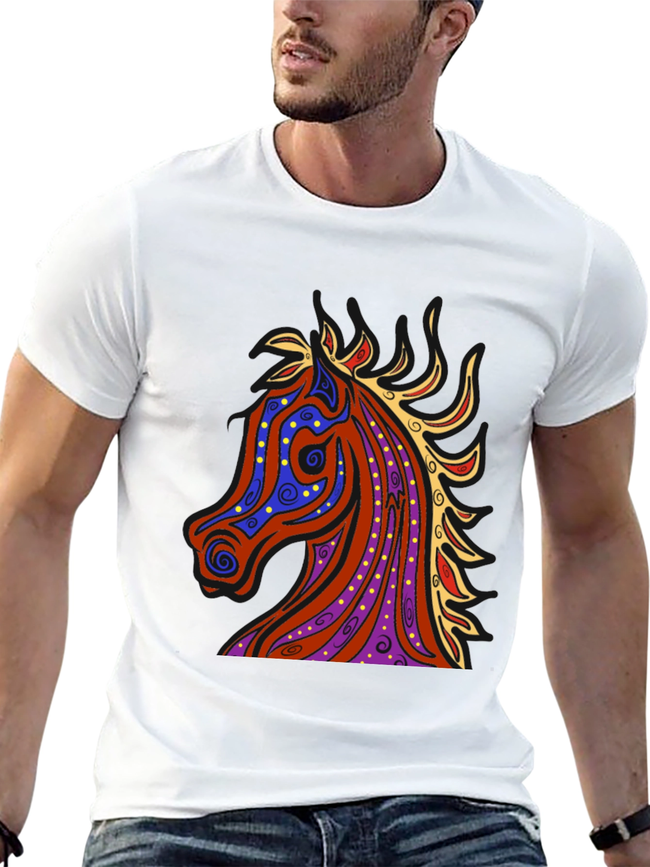 Horse Graphic Tee - Mens Black T-Shirt