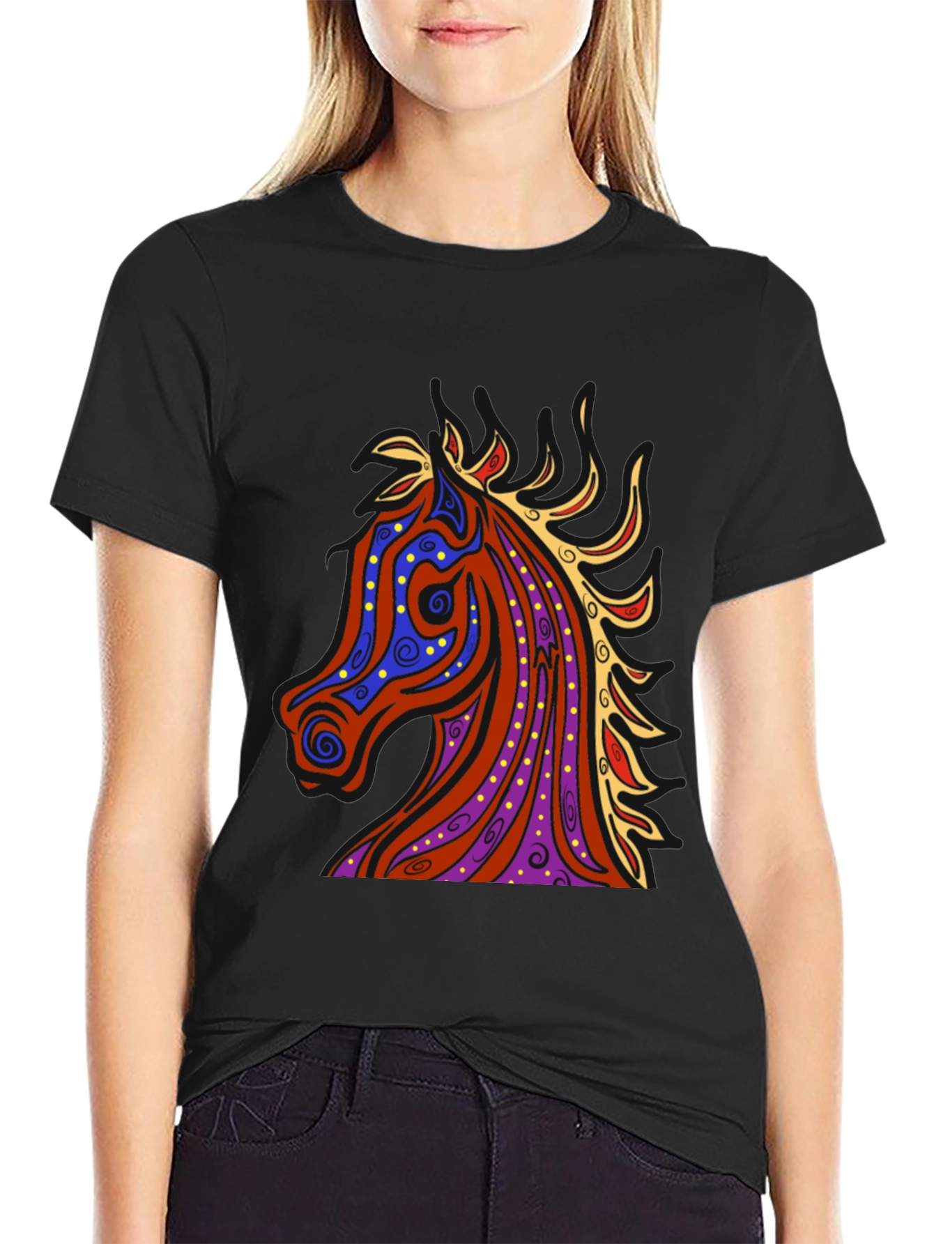 Horse Graphic Tee - Mens Black T-Shirt