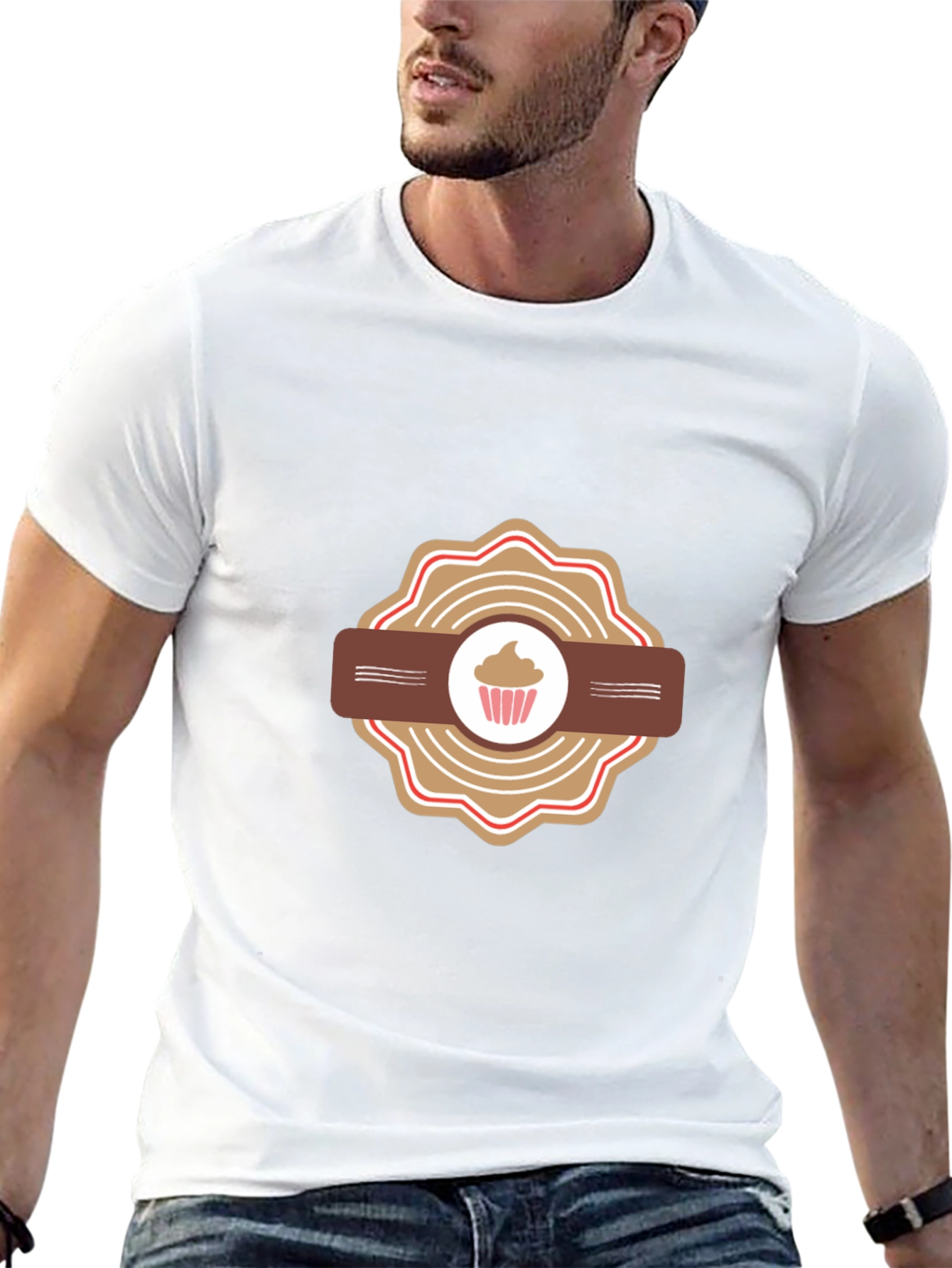 Cupcake Badge Black T-Shirt