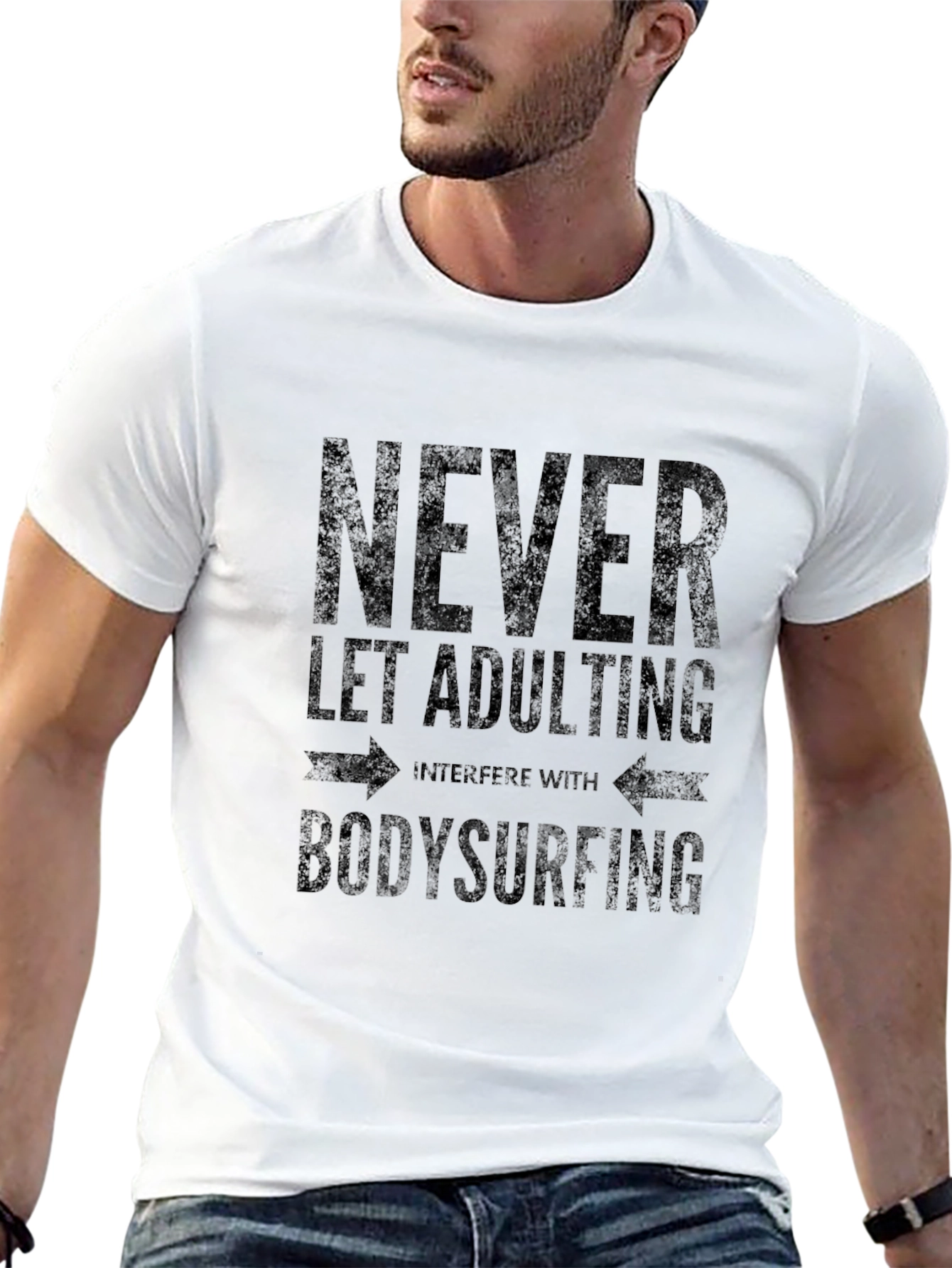 Never Let Adulting Bodysurfing T-Shirt