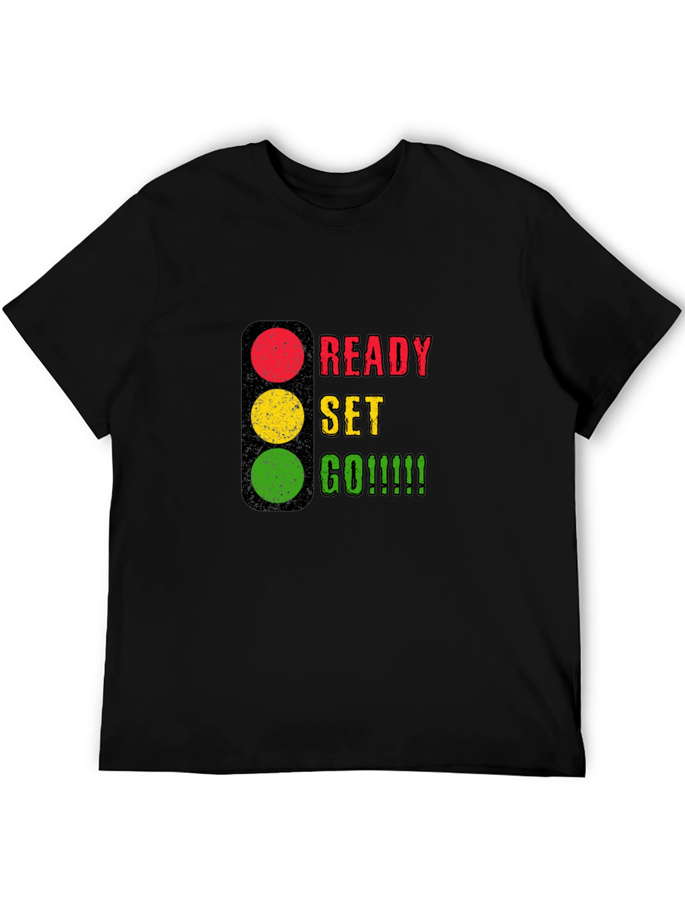 Ready Set Go Graphic Tee - Black Cotton T-Shirt