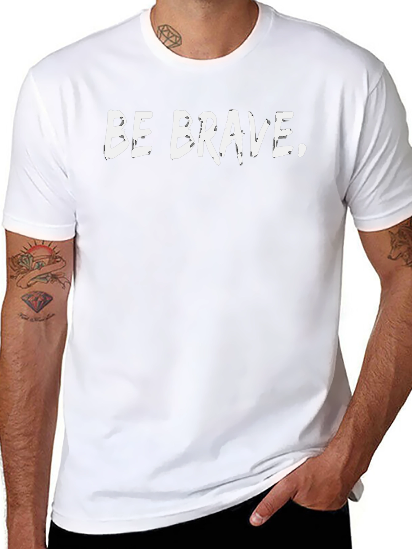 Be Brave Graphic Tee - Black Cotton Comfort