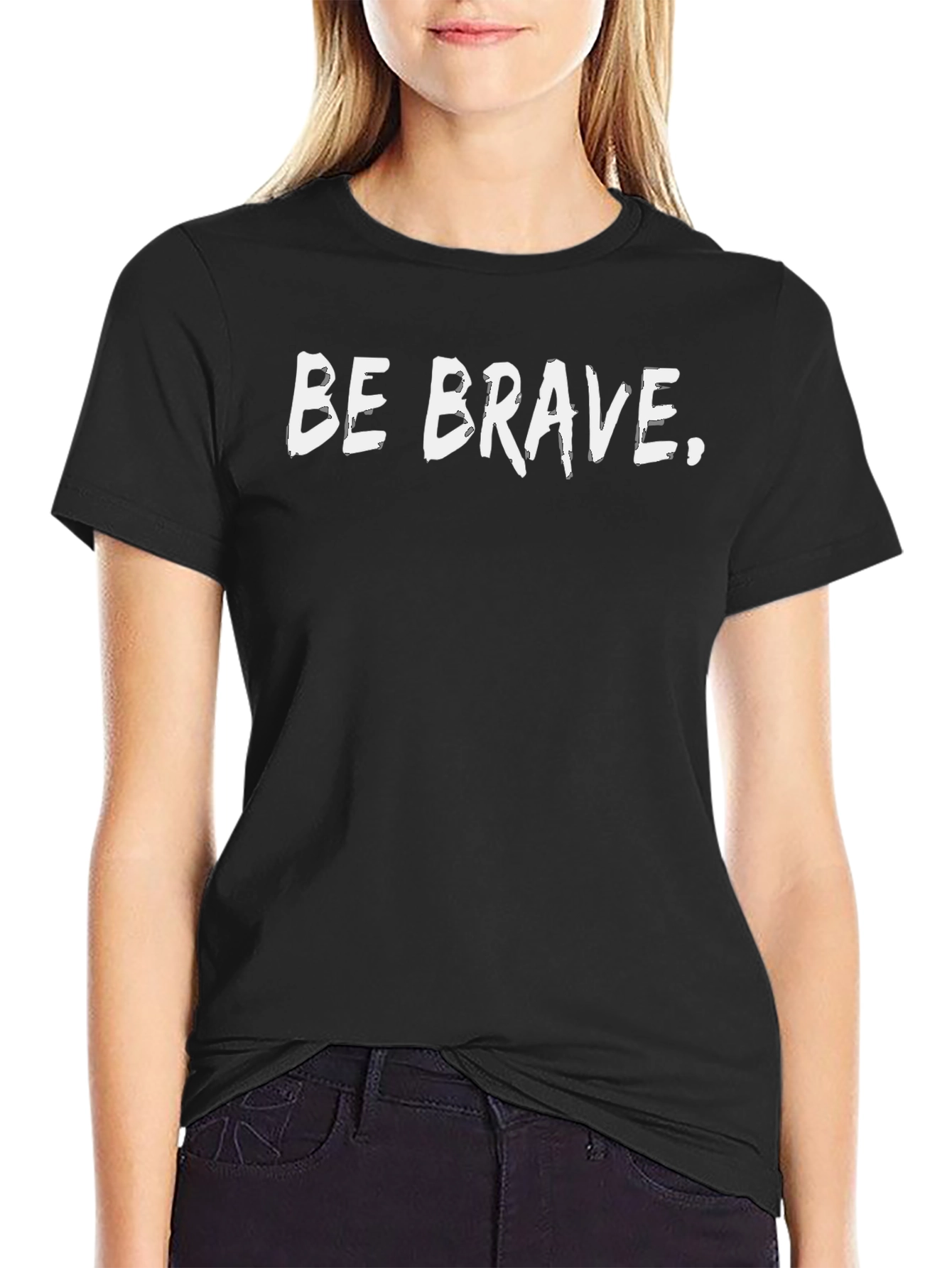 Be Brave Graphic Tee - Black Cotton Comfort