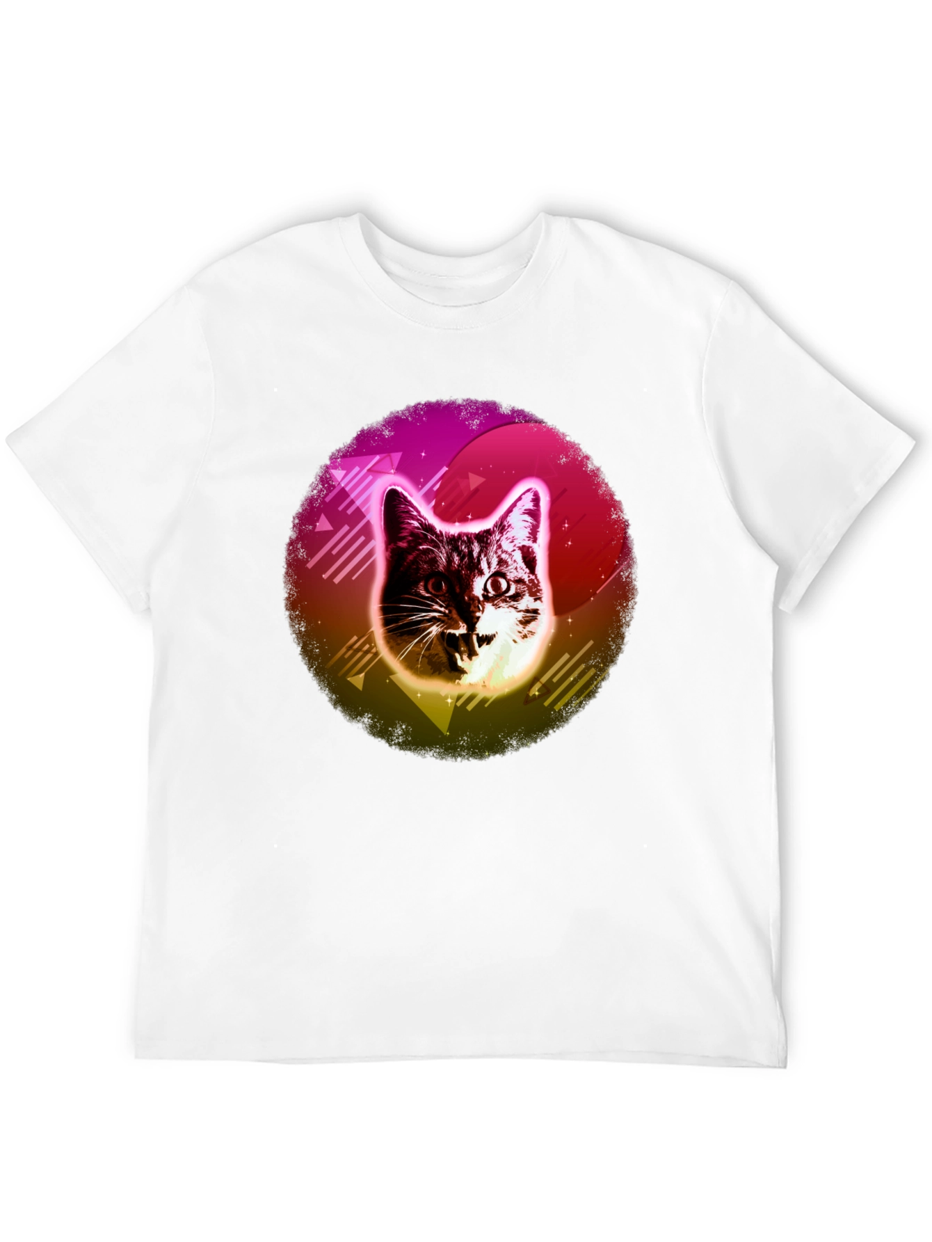 Retro Cat Graphic Tee - 80s Style