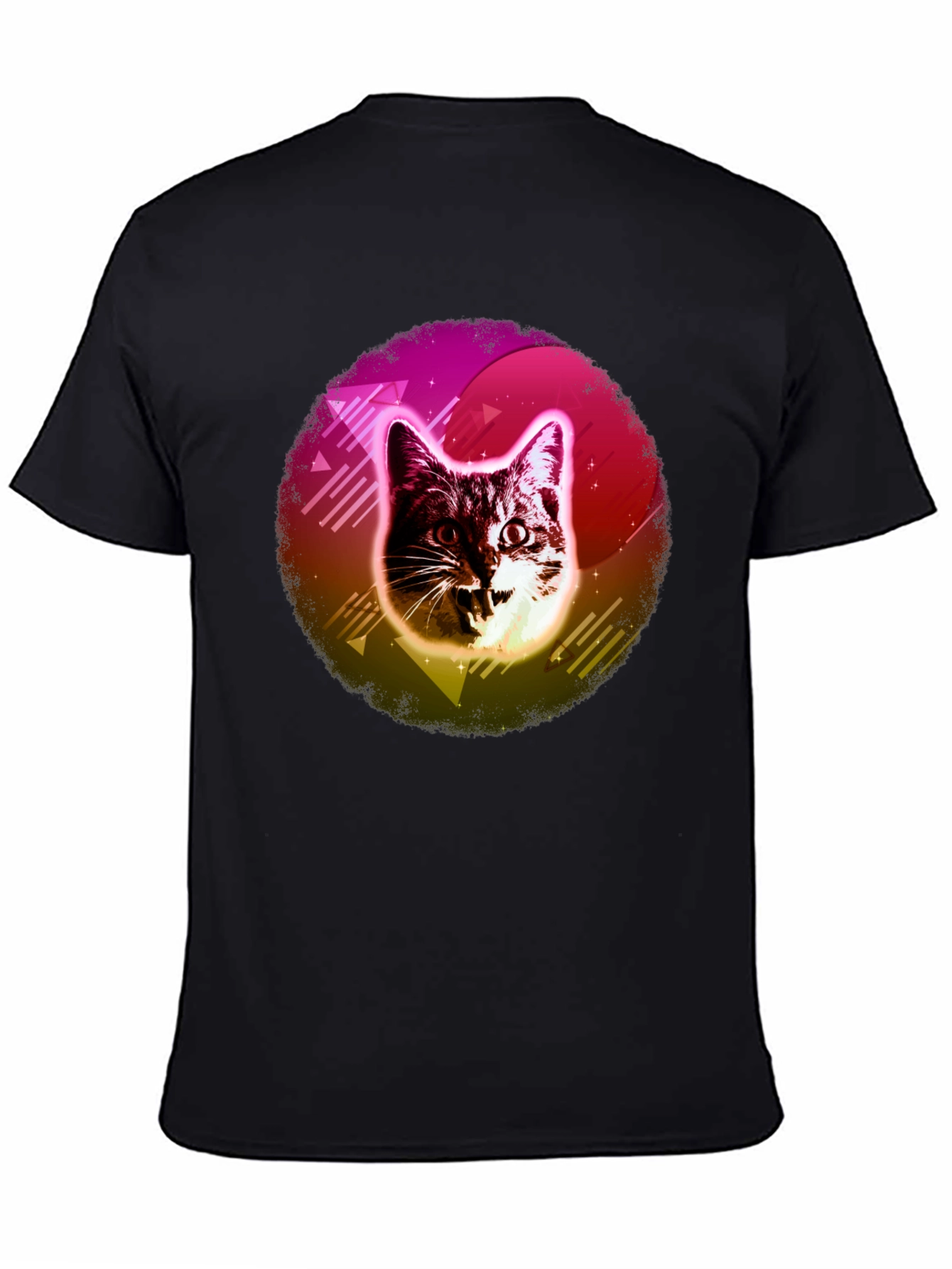 Retro Cat Graphic Tee - 80s Style