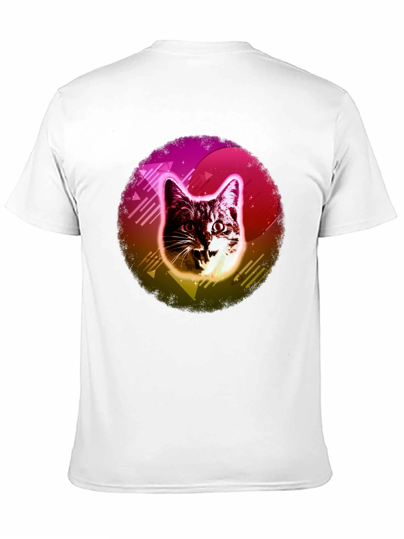Retro Cat Graphic Tee - 80s Style