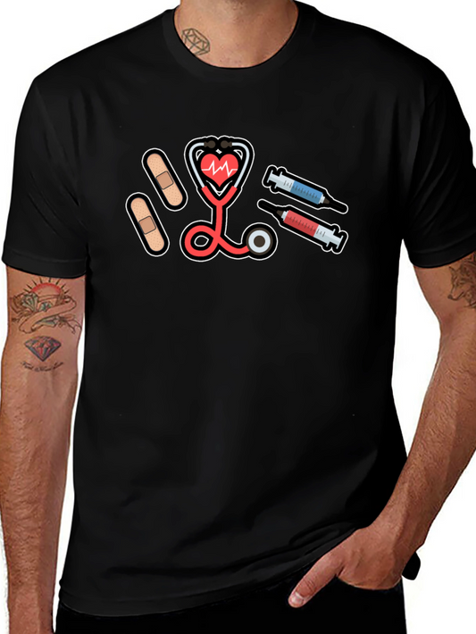 Nurse Life Stethoscope T-Shirt - Heartbeat Design