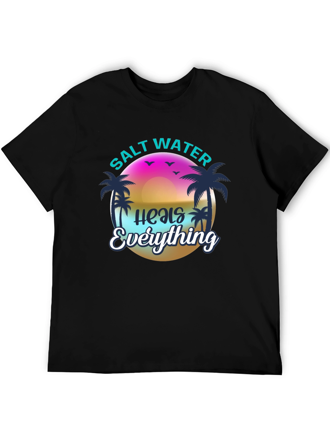 Salt Water Heals Everything Black Tee