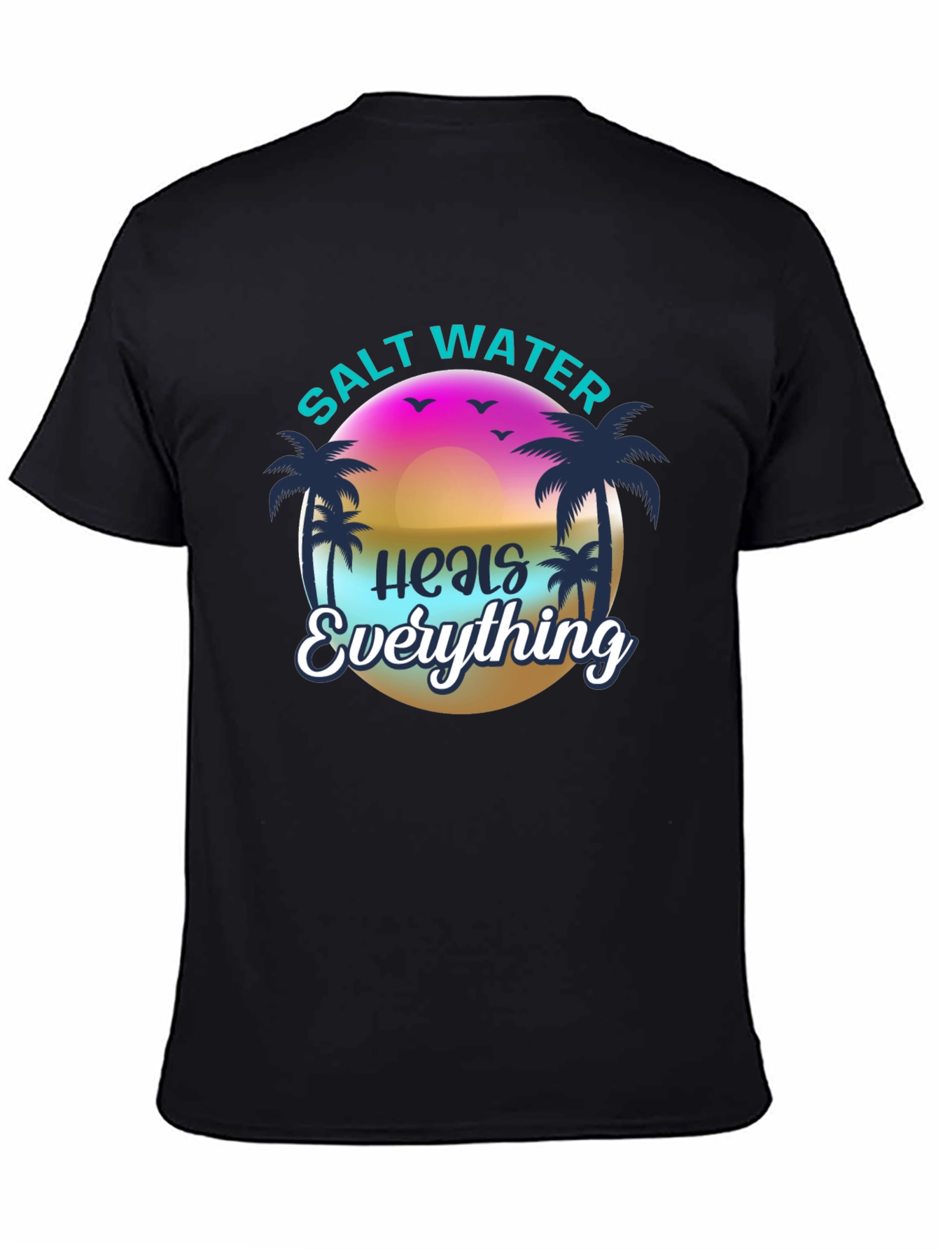Salt Water Heals Everything Black Tee