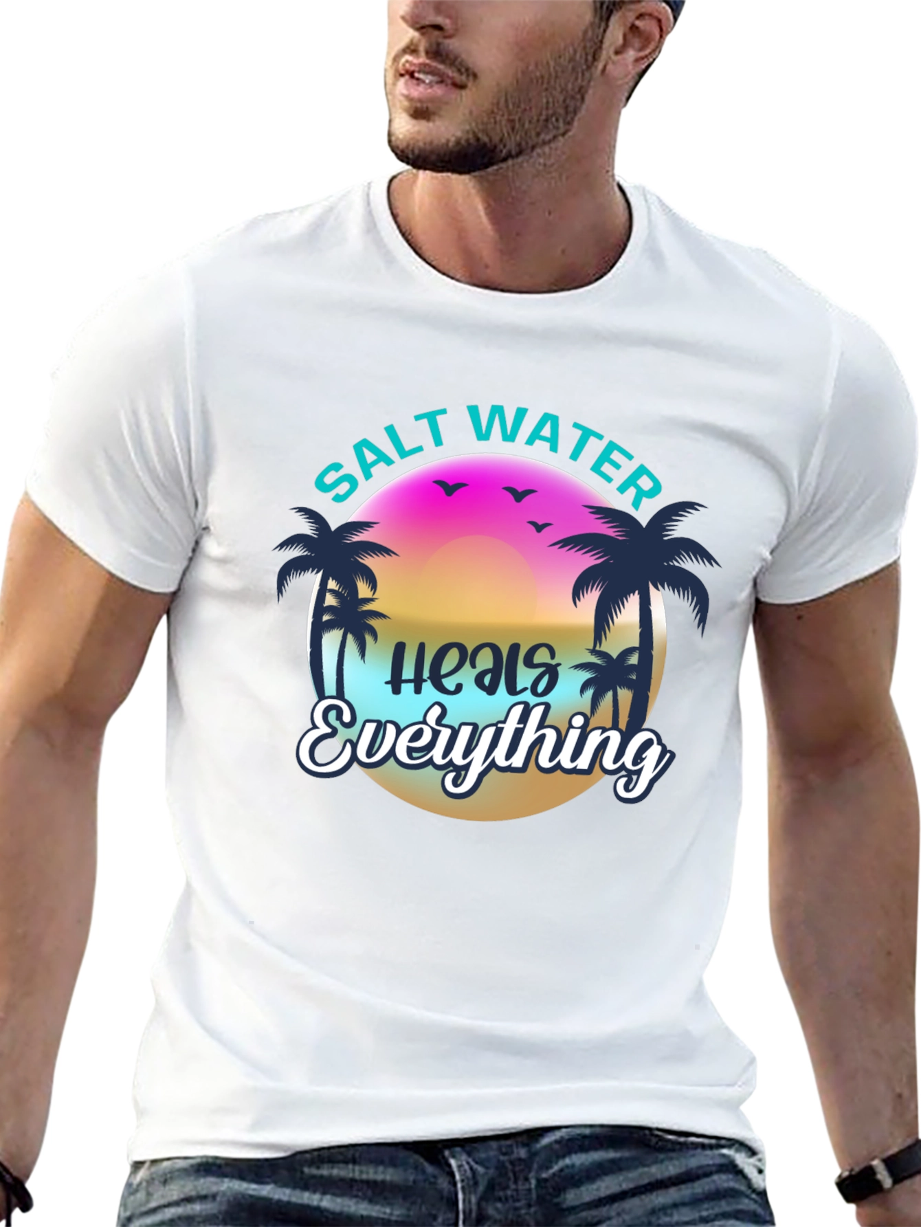 Salt Water Heals Everything Black Tee