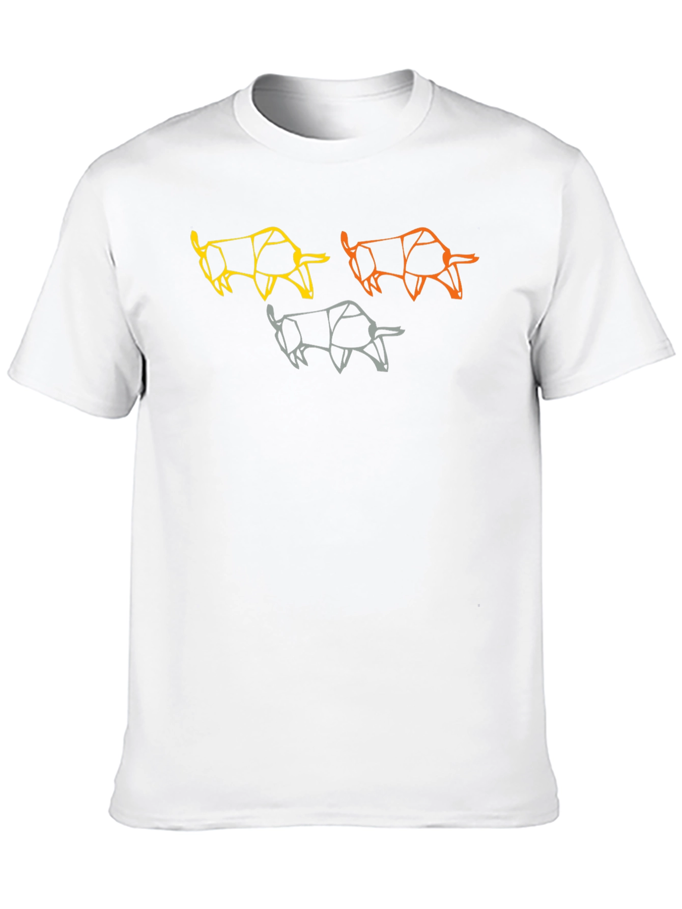 Geometric Bull Graphic Tee - Modern Art T-Shirt