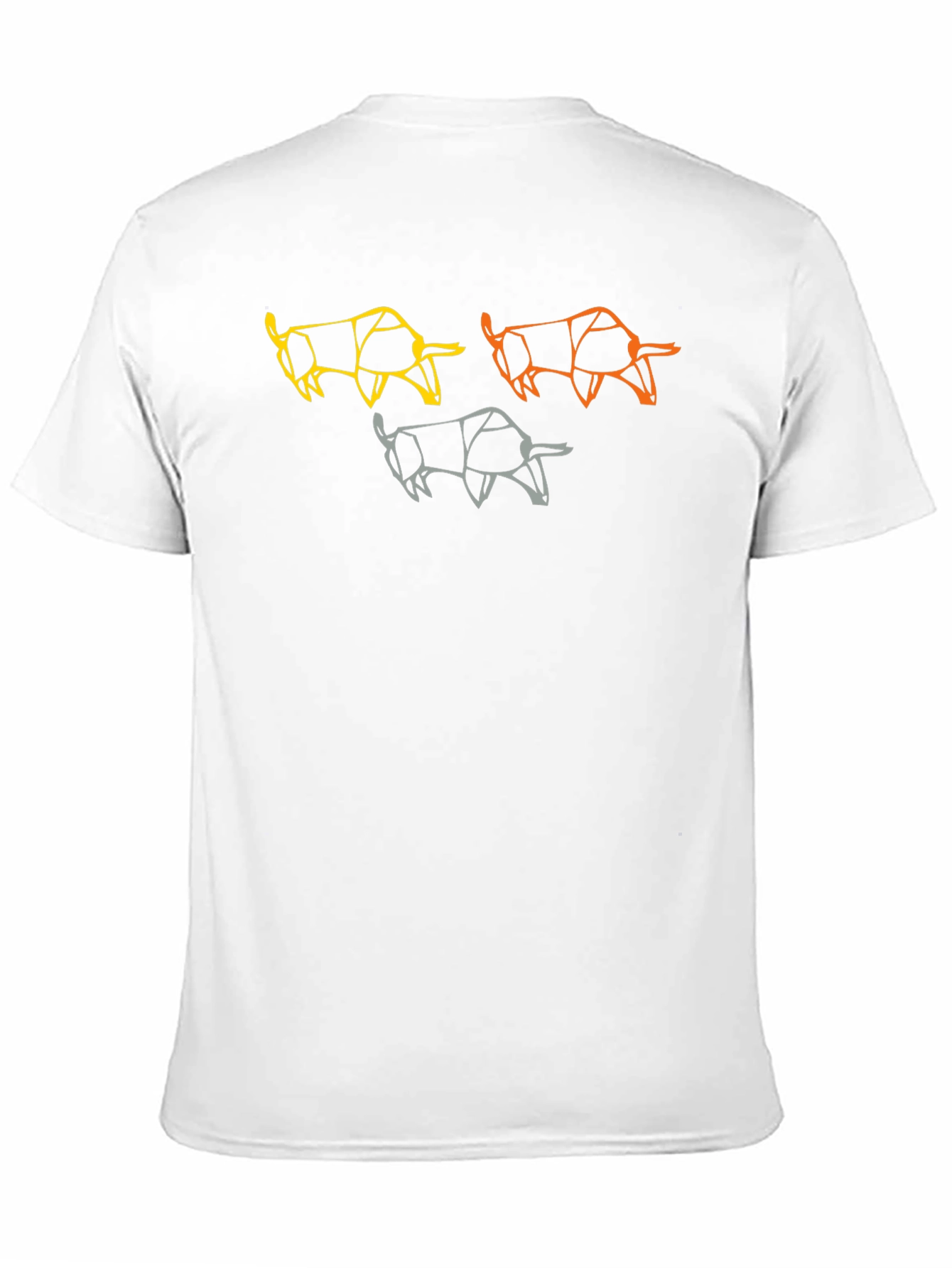 Geometric Bull Graphic Tee - Modern Art T-Shirt