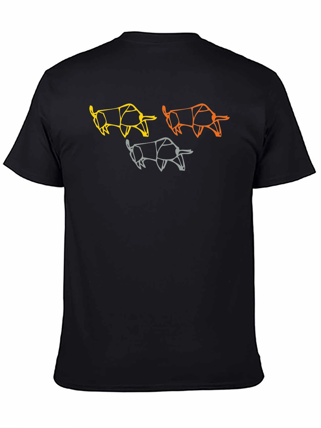 Geometric Bull Graphic Tee - Modern Art T-Shirt